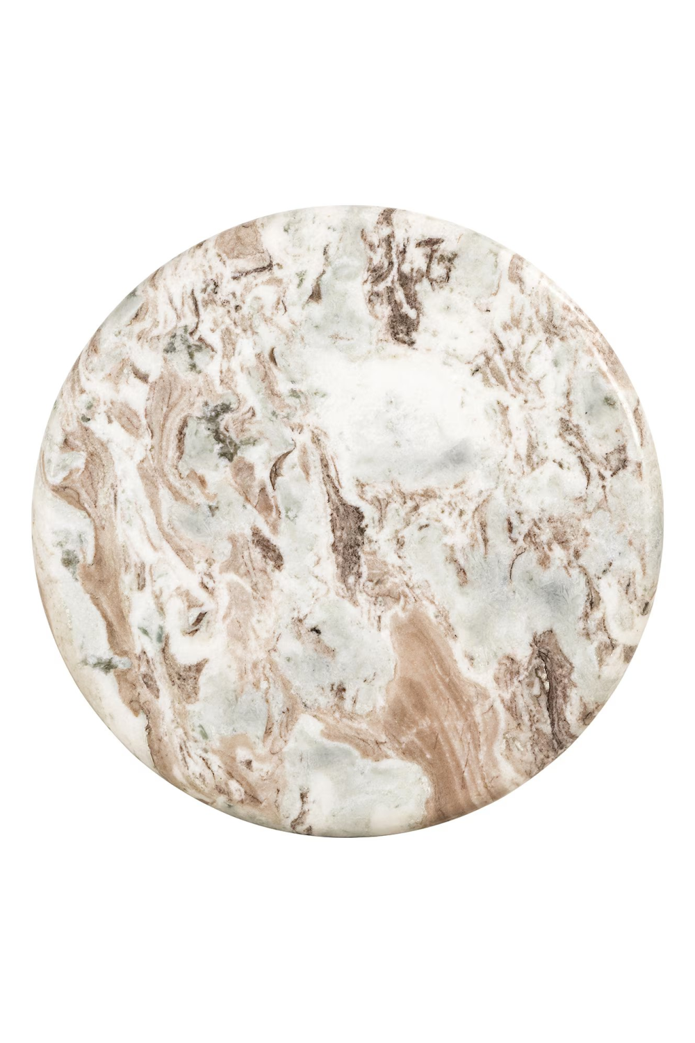 Beige Marble Round End Table | Oroa.com