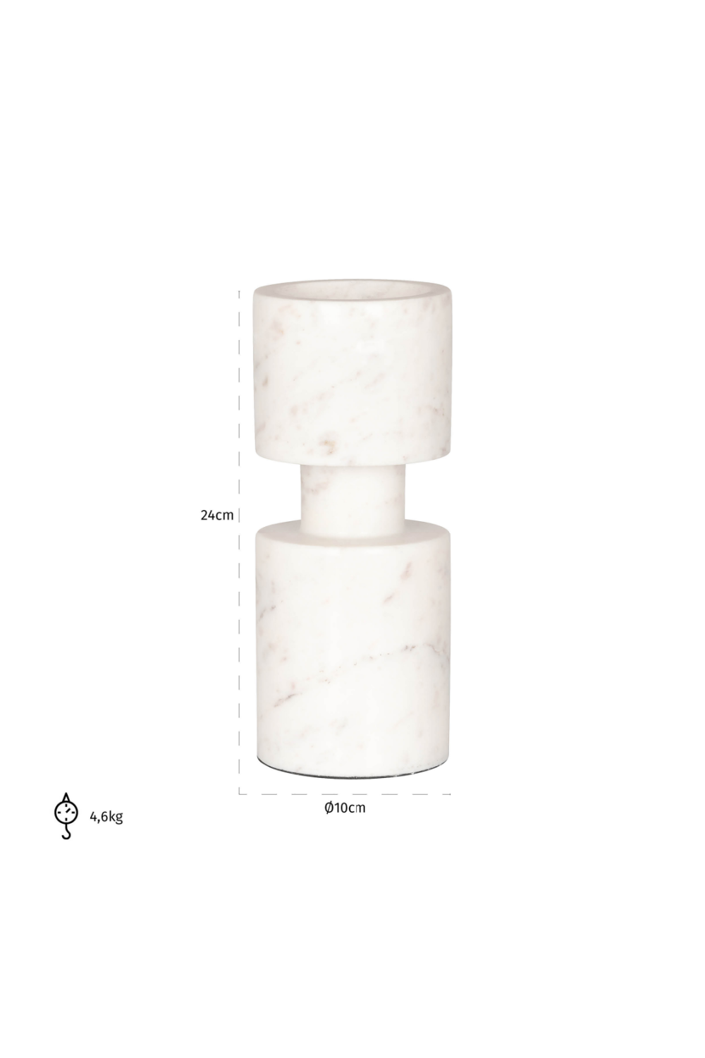 White Marble Candle Holder | Richmond Interiors Melle | Oroa.com