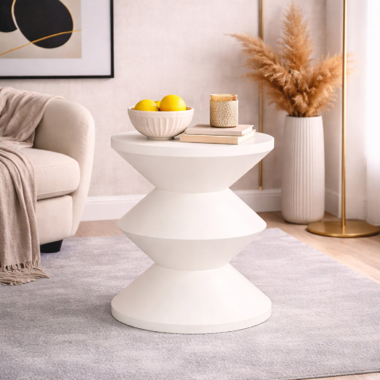 White Sculptural End Table | Oroa.com