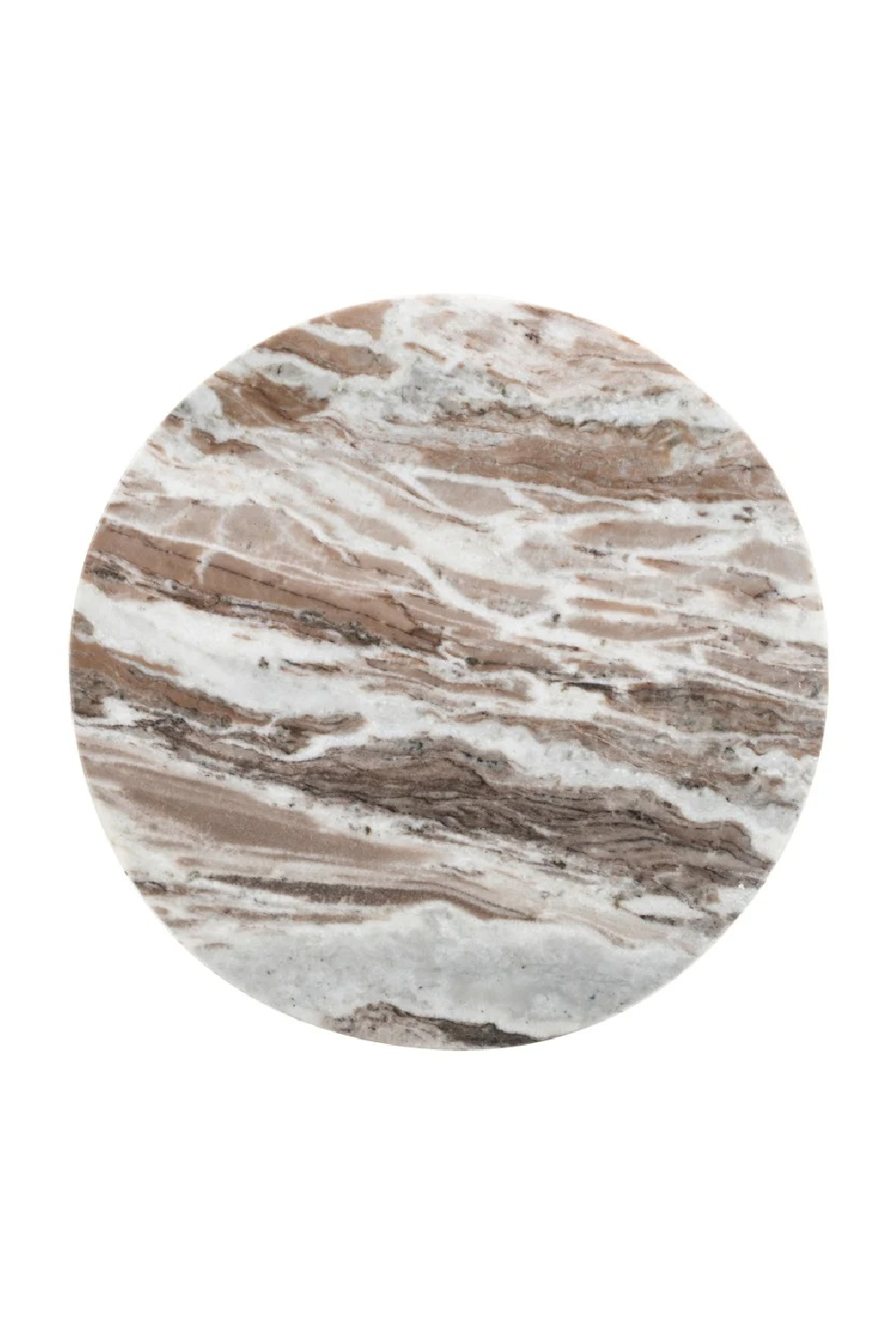 Round Marble Brown End Table | Richmond Interiors Oberoy | Oroa.com