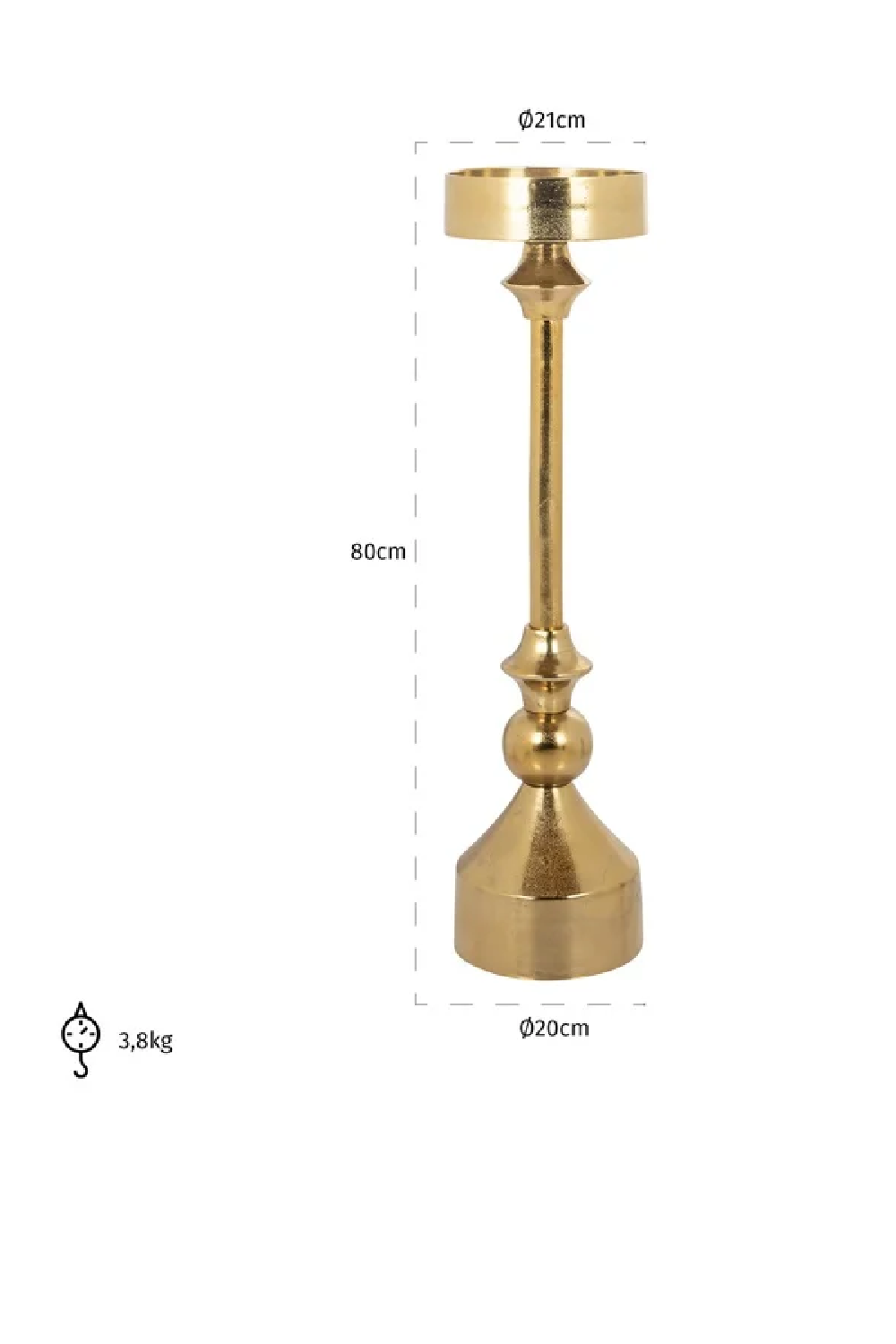 Gold Classic Candle Holder S | Richmond Interiors Presley | Oroa.com