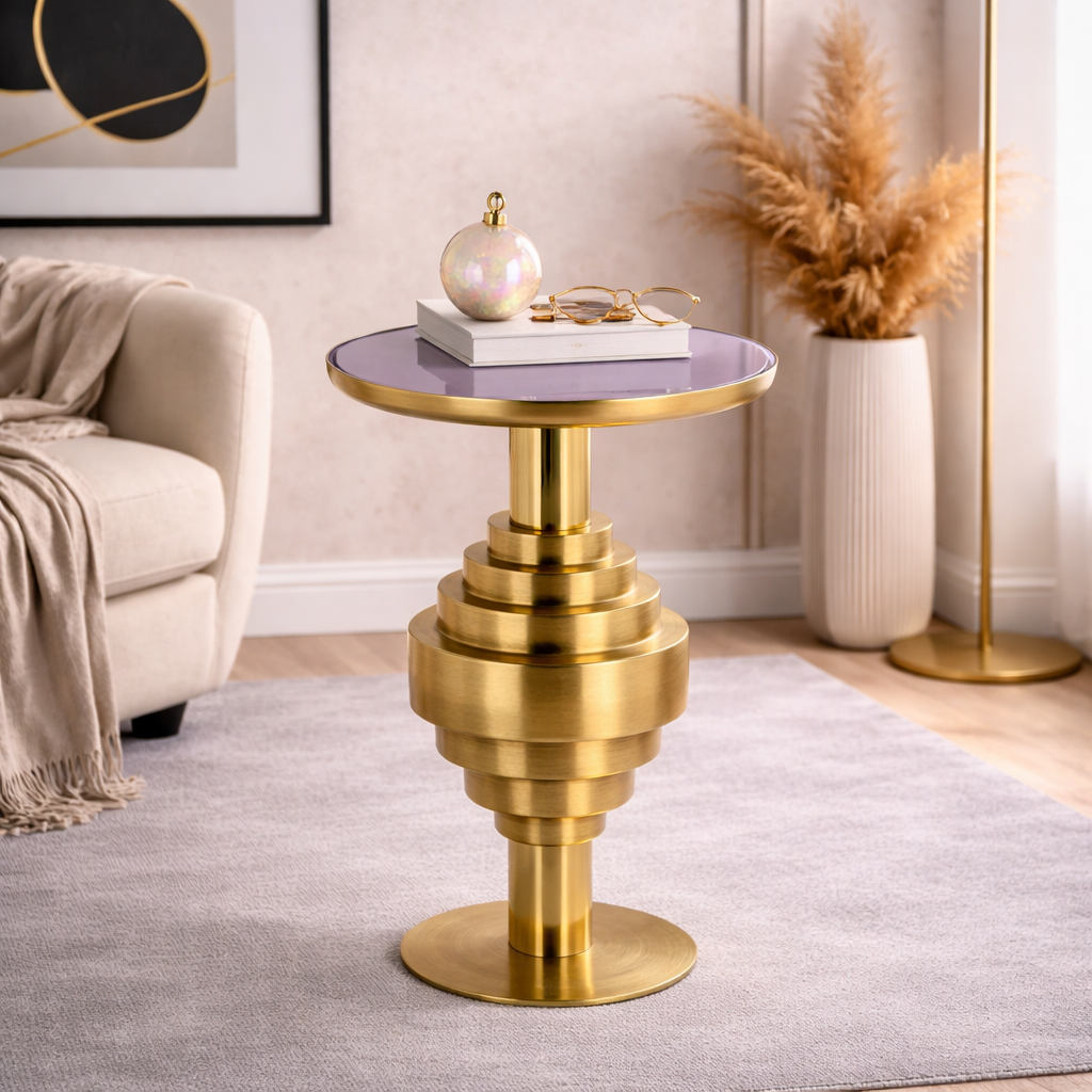 Gold Sculptural End Table | Oroa.com