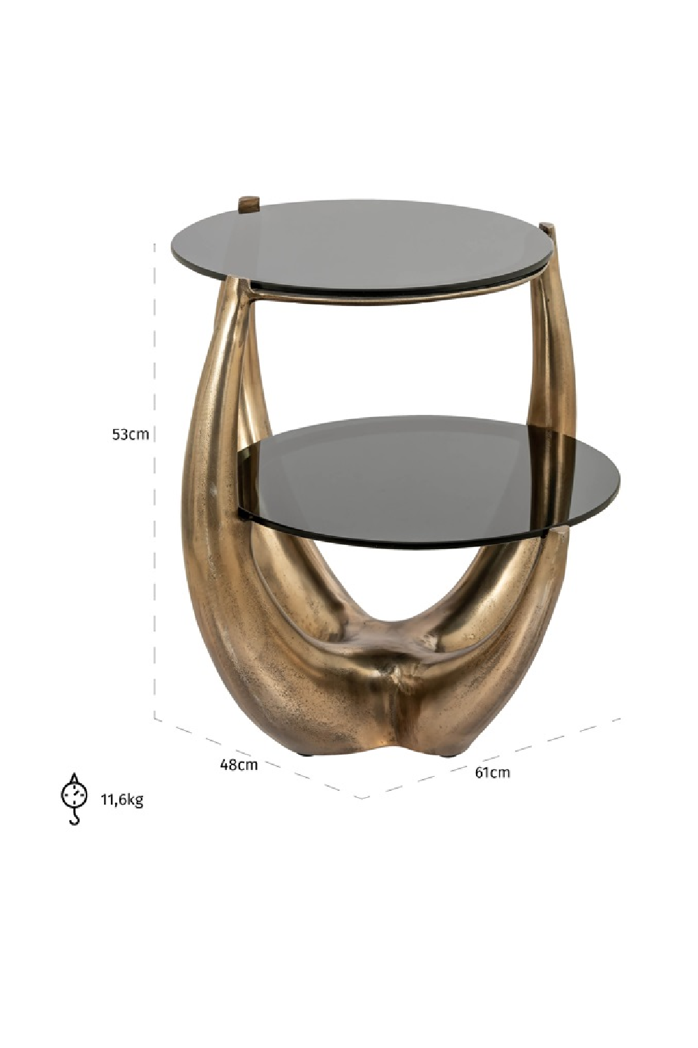 Gold 2-Layer End Table | Oroa.com