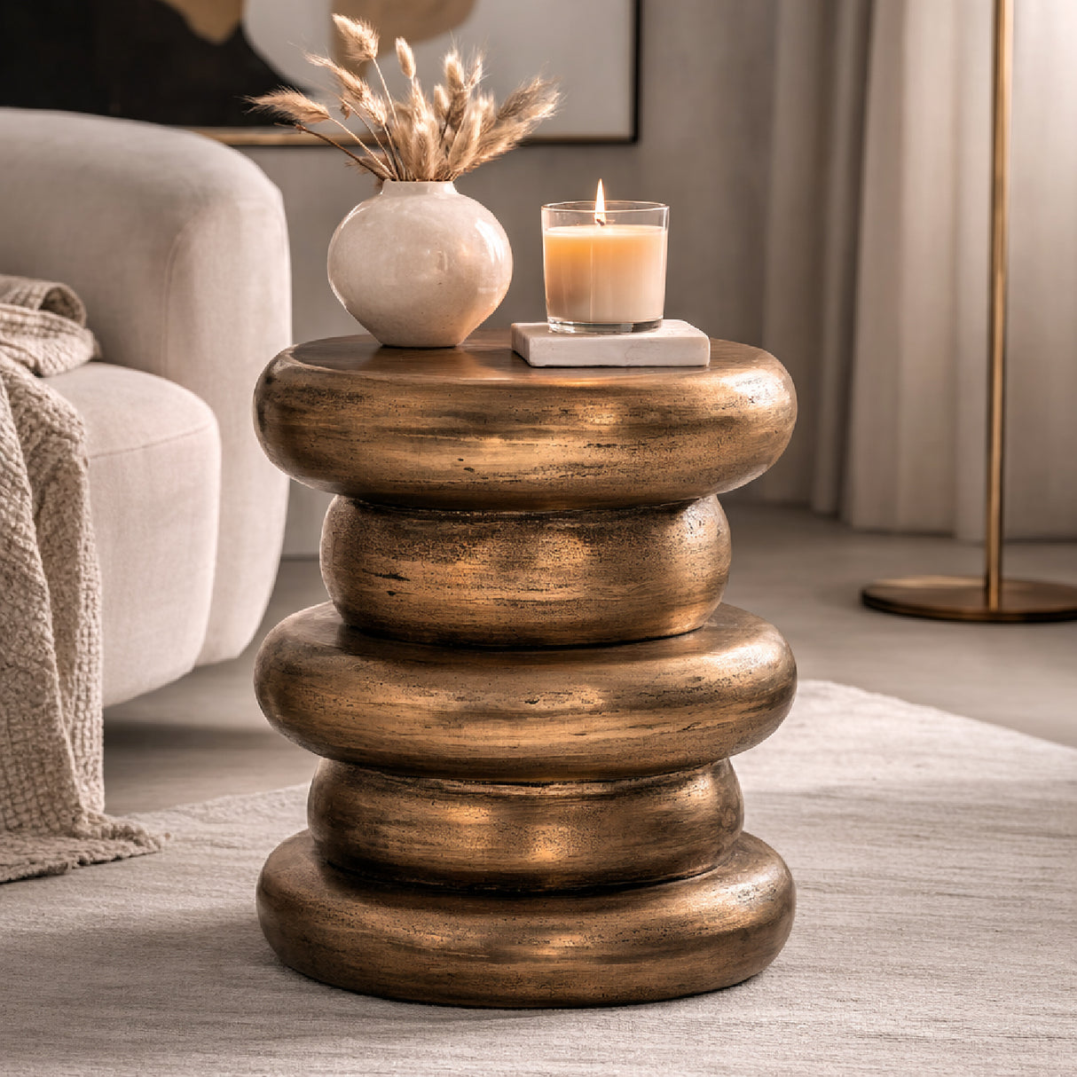 Gold Aluminium End Table | Oroa.com