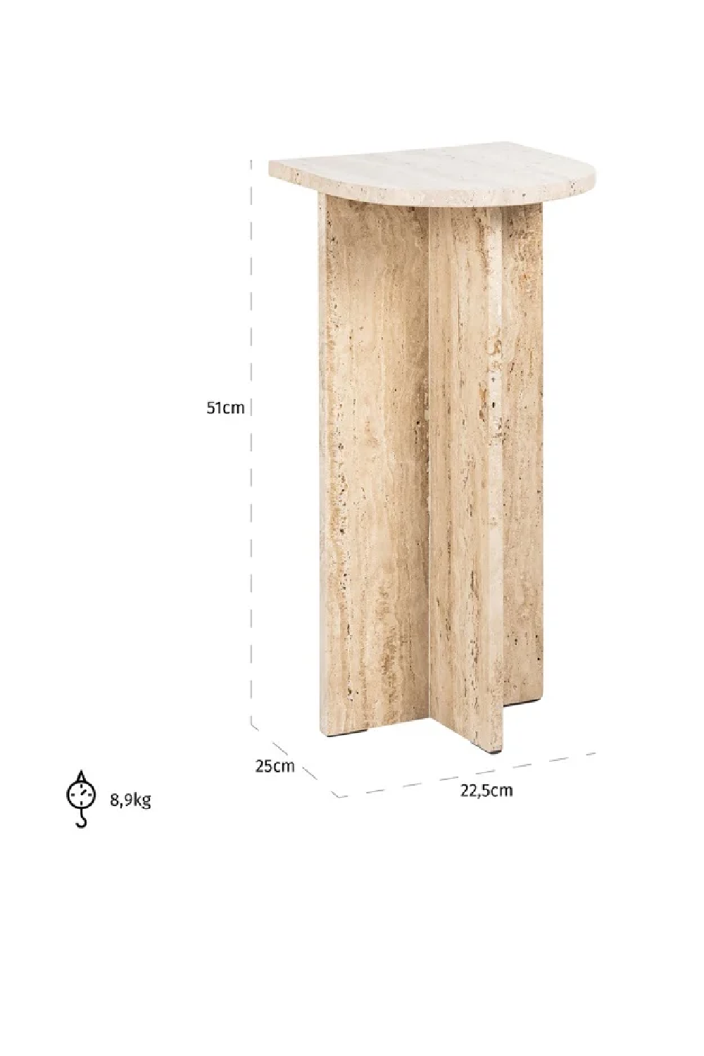 Travertine Modern End Table | Richmond Interiors Costello | Oroa.com