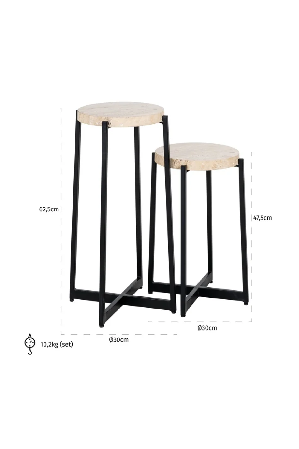 Beige Marble End Table Set (2) | Richmond Interiors Dillinger | Oroa.com