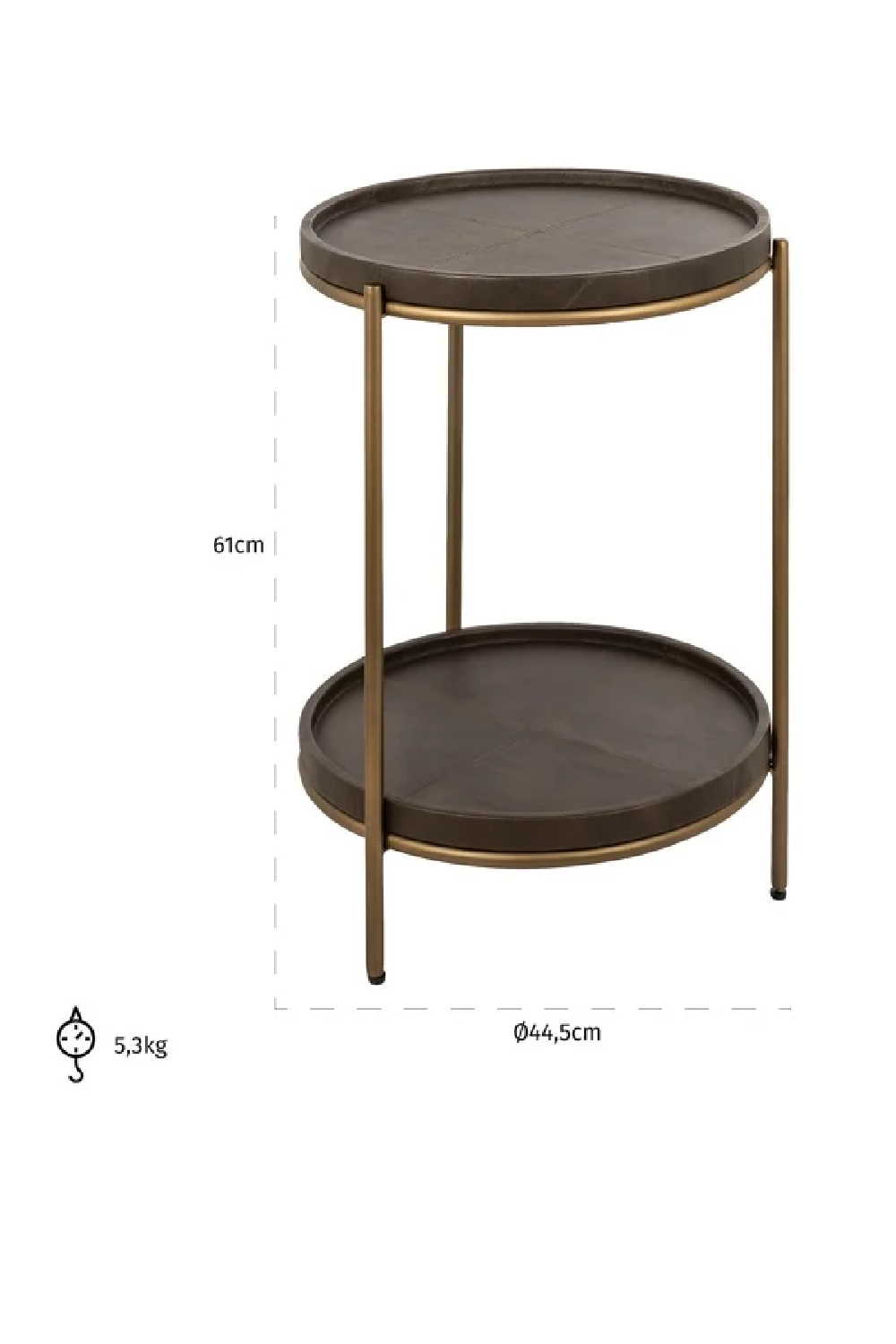 Brown Leather End Table | Richmond Interiors Zillon | Oroa.com
