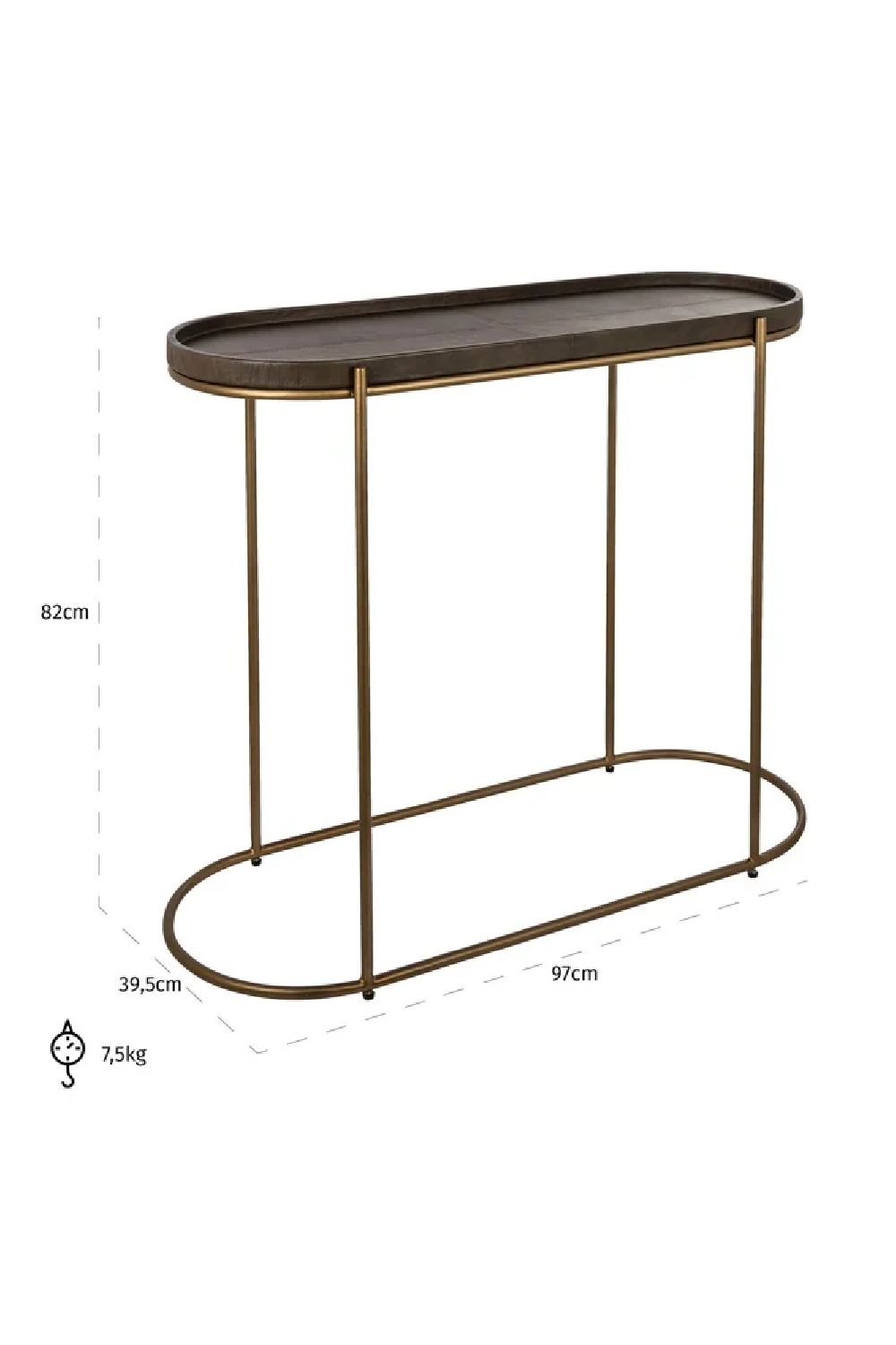 Brown Leather Console Table | Richmond Interiors Zillon | Oroa.com