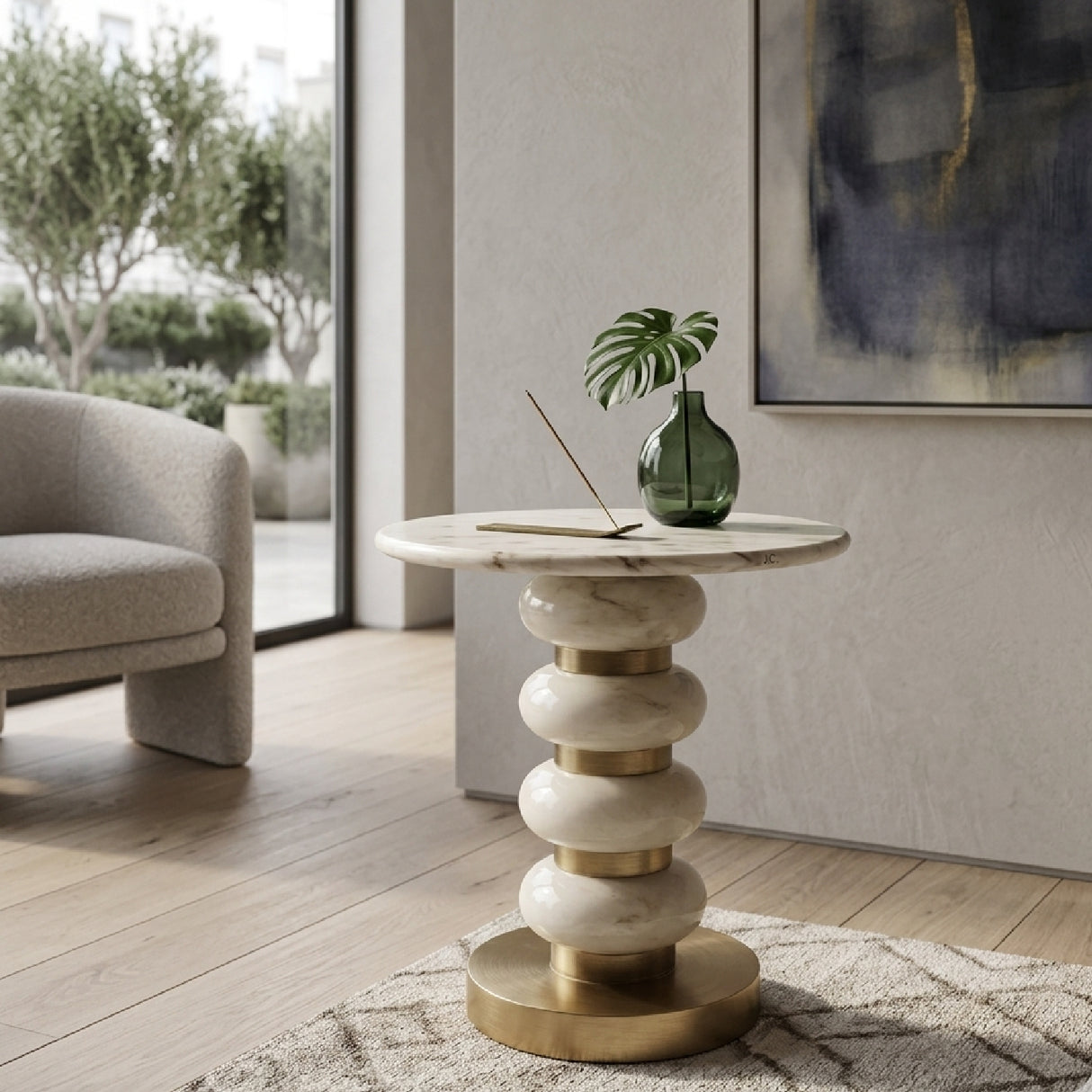 White Marble Side Table | Oroa.com