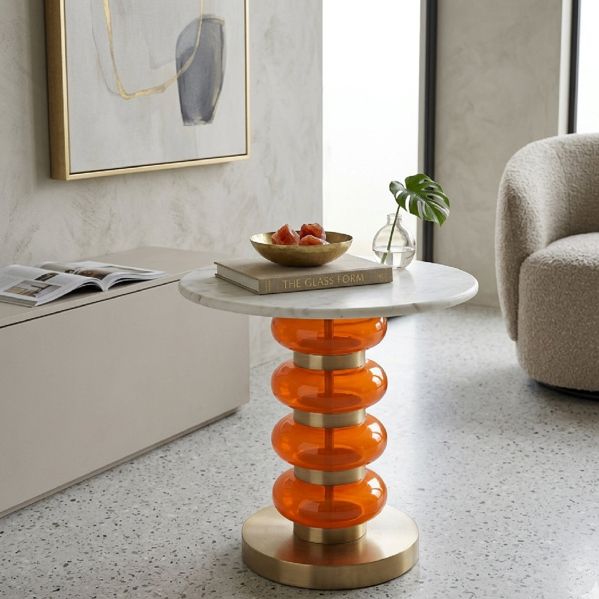 White Marble Side Table | Oroa.com