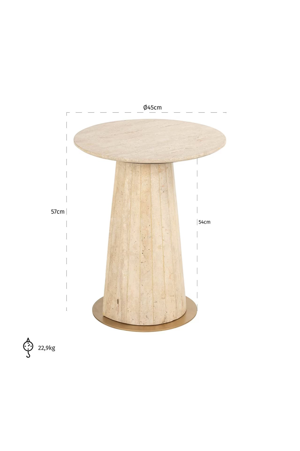 Travertine Pedestal End Table | Richmond Interiors Kibo | Oroa.com