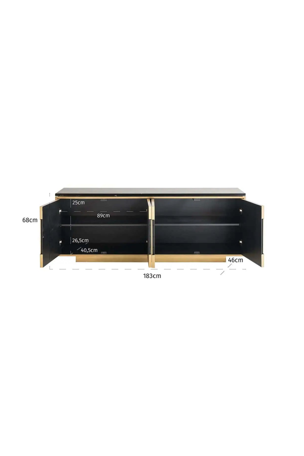 Gold 4-Door Sideboard | Oroa.com