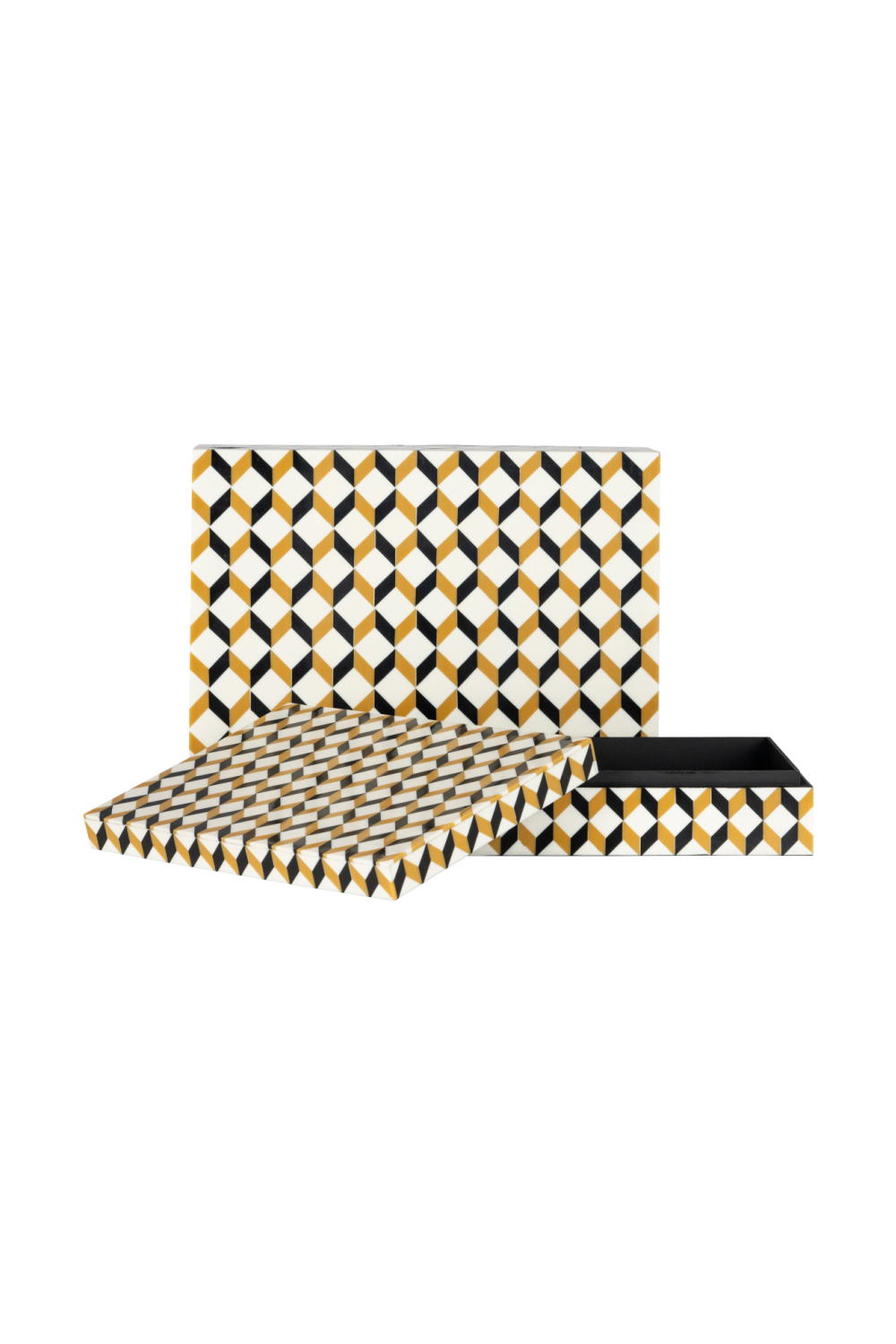 Zig-Zag Patterned Storage Boxes (2) | Richmond Interiors Frences | Oroa.com