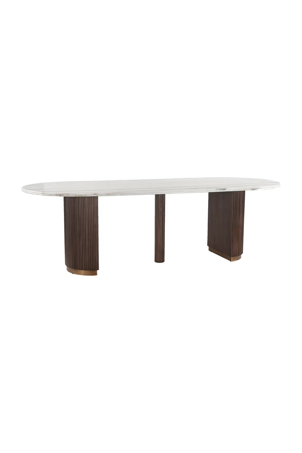 Ribbed Wood Base Dining Table | Oroa.com