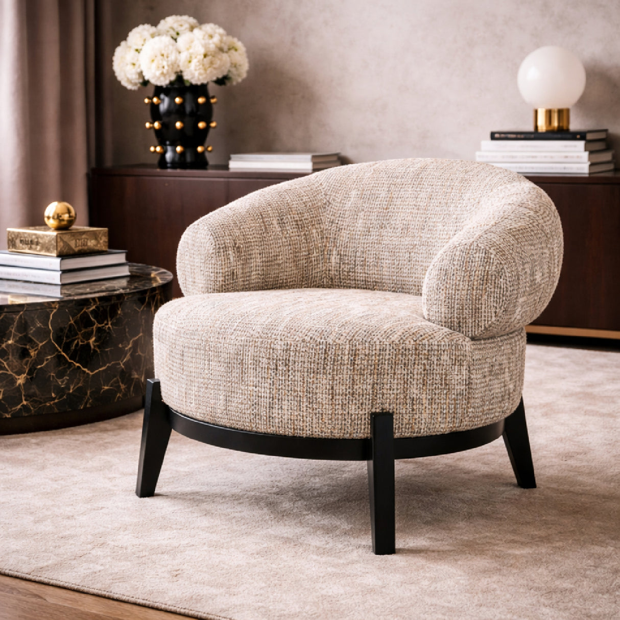 Beige Round Lounge Chair | Oroa.com