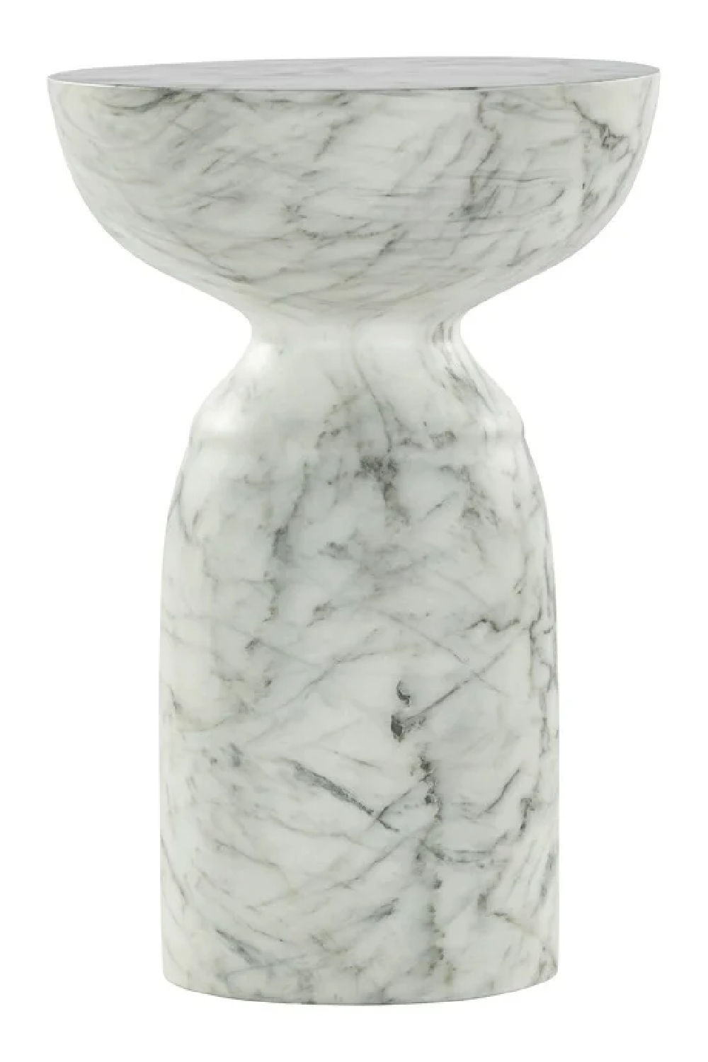 White Marble Hourglass End Table | Richmond Interiors Kita | Oroa.com