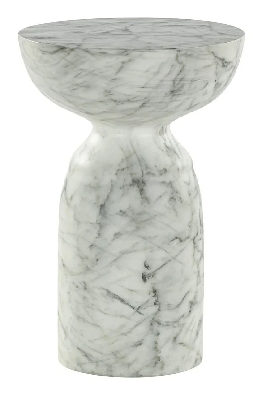 White Marble Hourglass End Table | Richmond Interiors Kita | Oroa.com