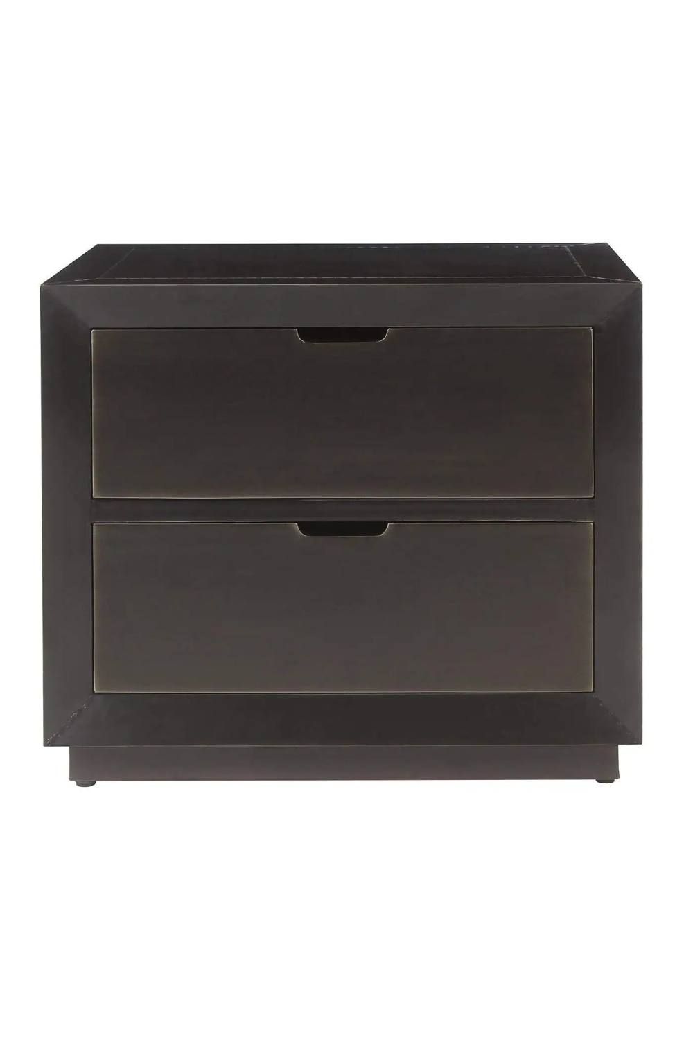 Brown Metal 2-Drawer Nightstand | Richmond Interiors Dante | Oroa.com