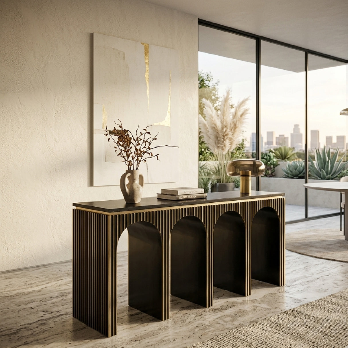 Gold Accent Arched Console Table | Oroa.com
