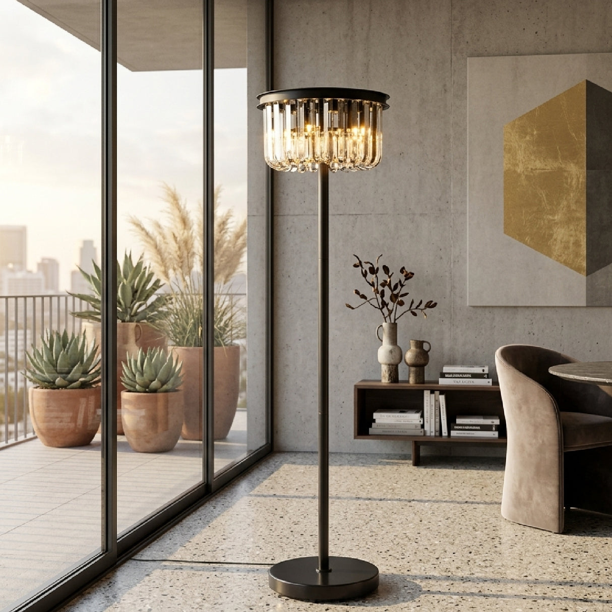 Curved Glass Floor Lamp | Oroa.com