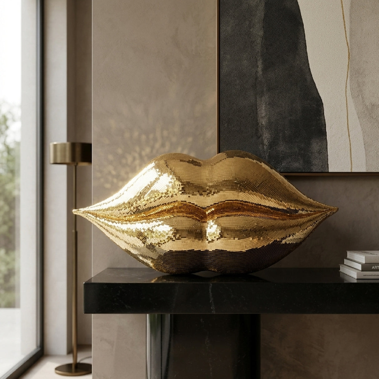 Gold Lips Wall Art | Oroa.com