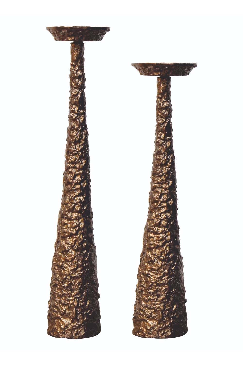 Brushed Gold Tapered Candle Holder | Oroa.com