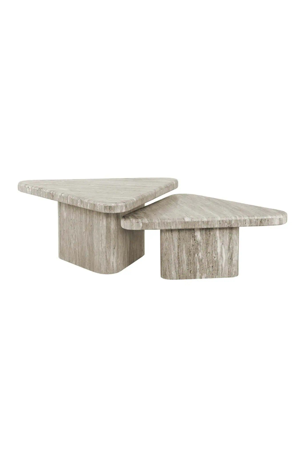 White Marble Triangle Coffee Tables (2) | Richmond Interiors Dwayne | Oroa.com