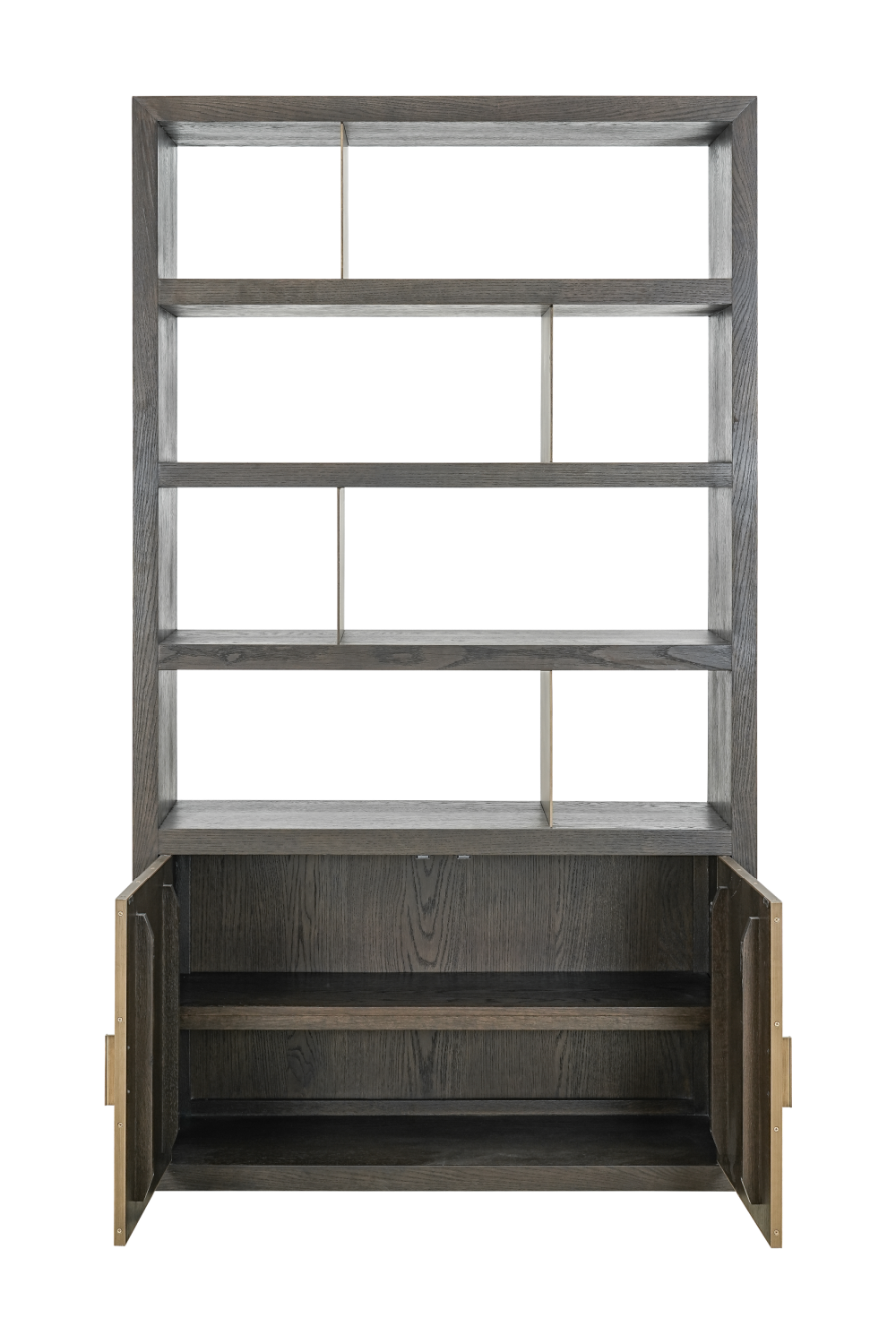 Brown Oak Staggered Display Cabinet | Richmond Interiors Rivertree | Oroa.com