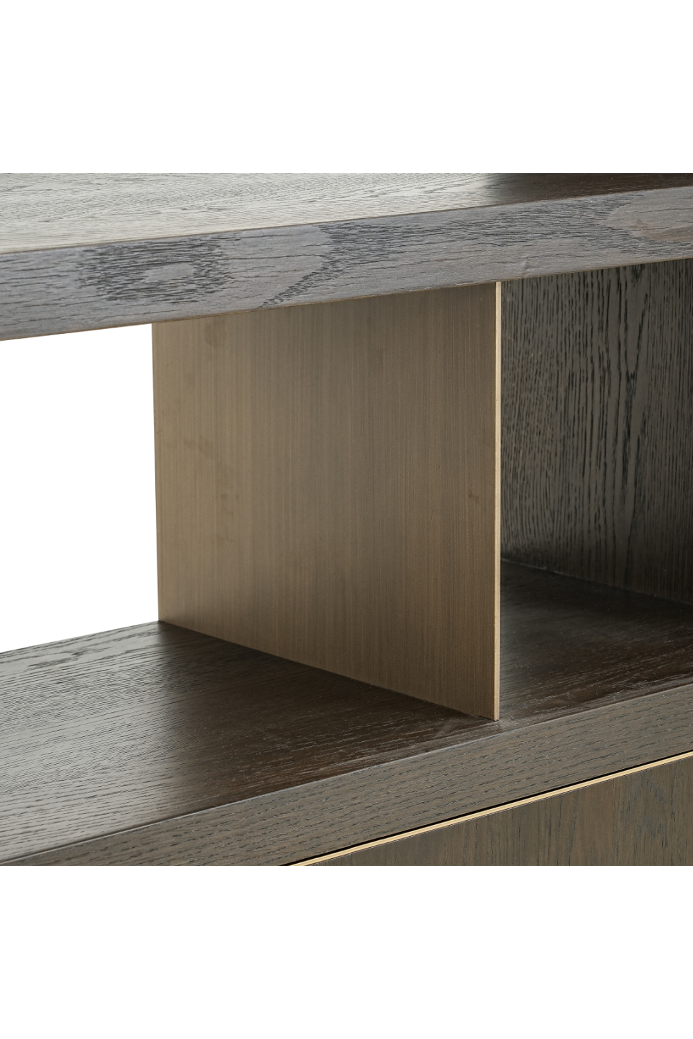Brown Oak Staggered Display Cabinet | Richmond Interiors Rivertree | Oroa.com
