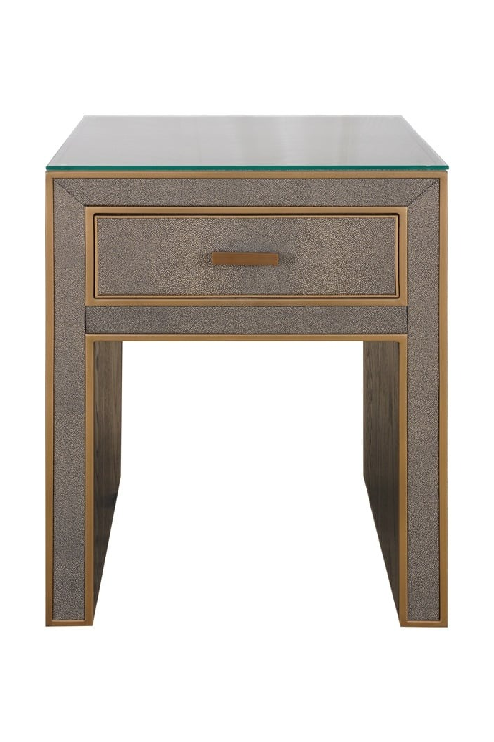 Brown Leather 1-Drawer Nightstand | Richmond Interiors Bloomville | Oroa.com