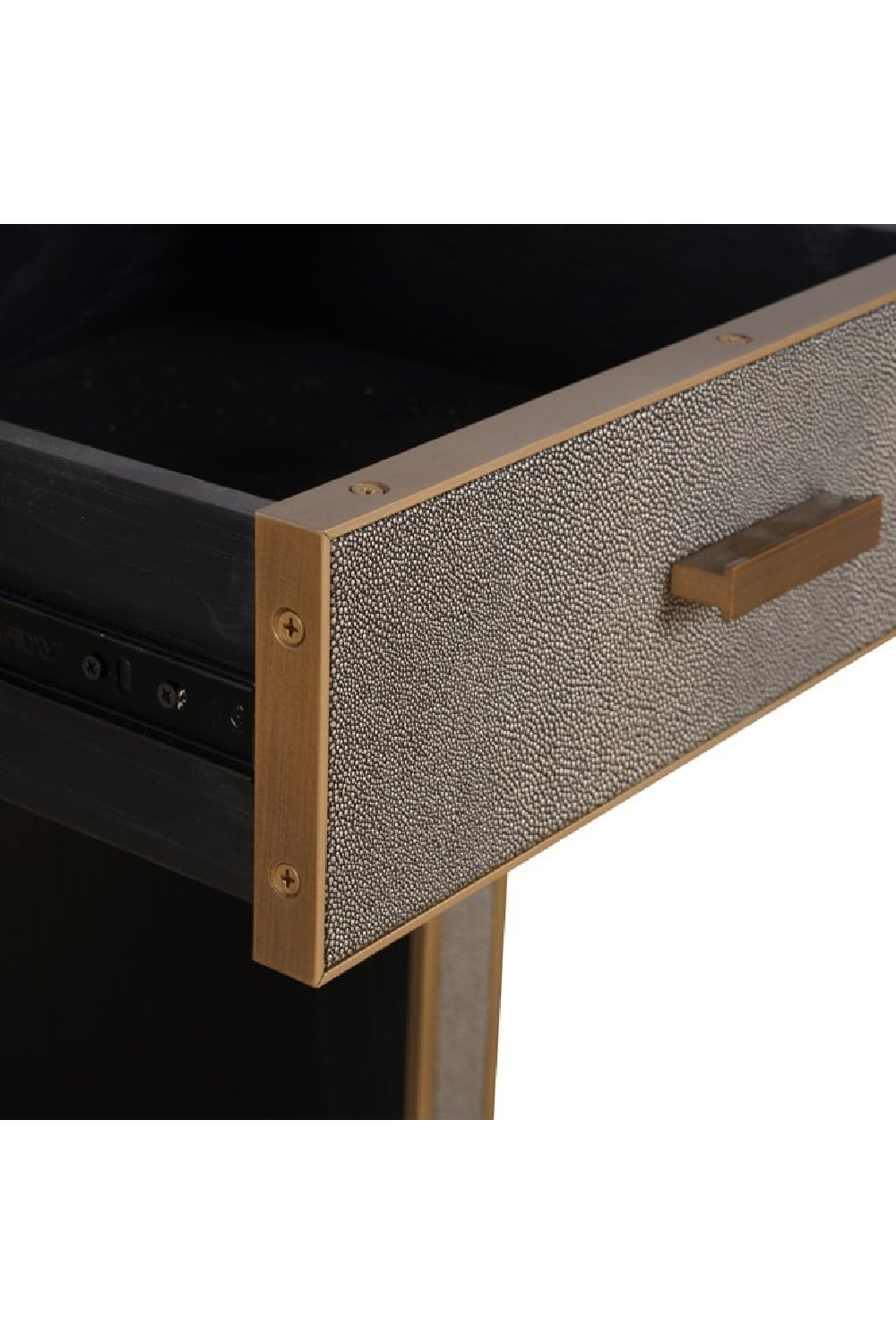 Brown Leather 1-Drawer Nightstand | Richmond Interiors Bloomville | Oroa.com