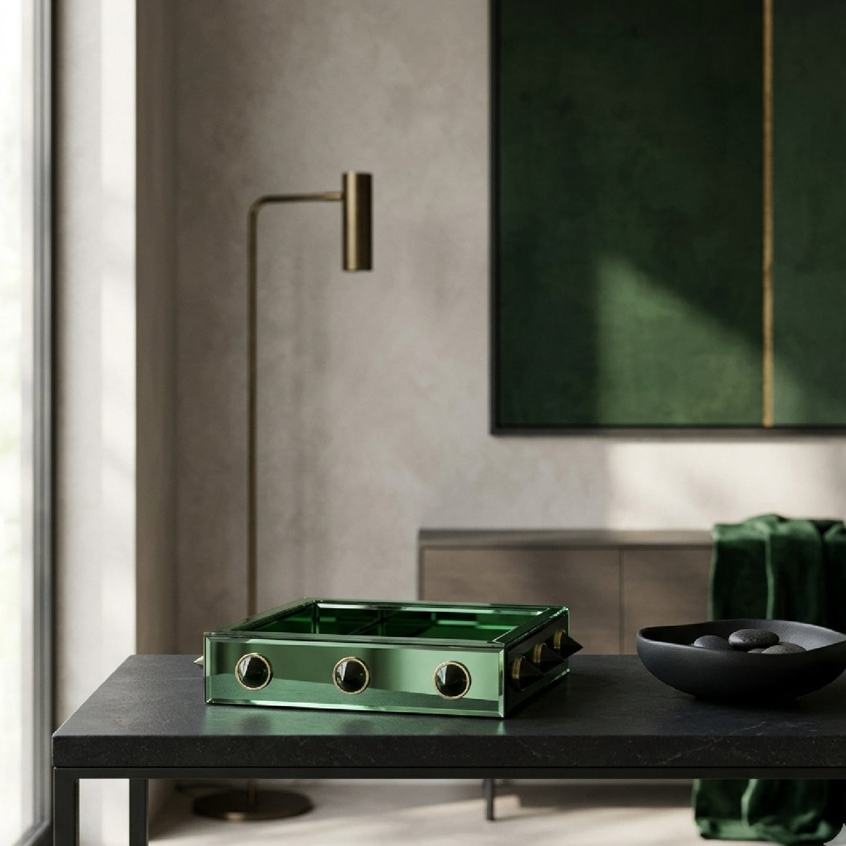 Square Mirrored Tray | Oroa.com