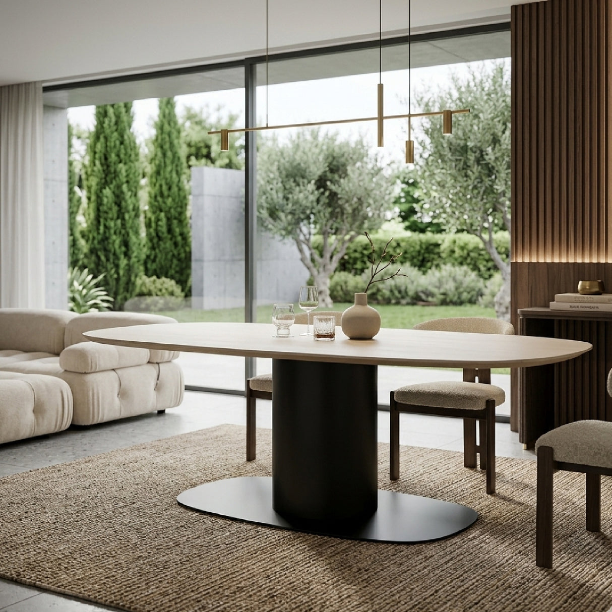 Beige Travertine Dining Table | Oroa.com