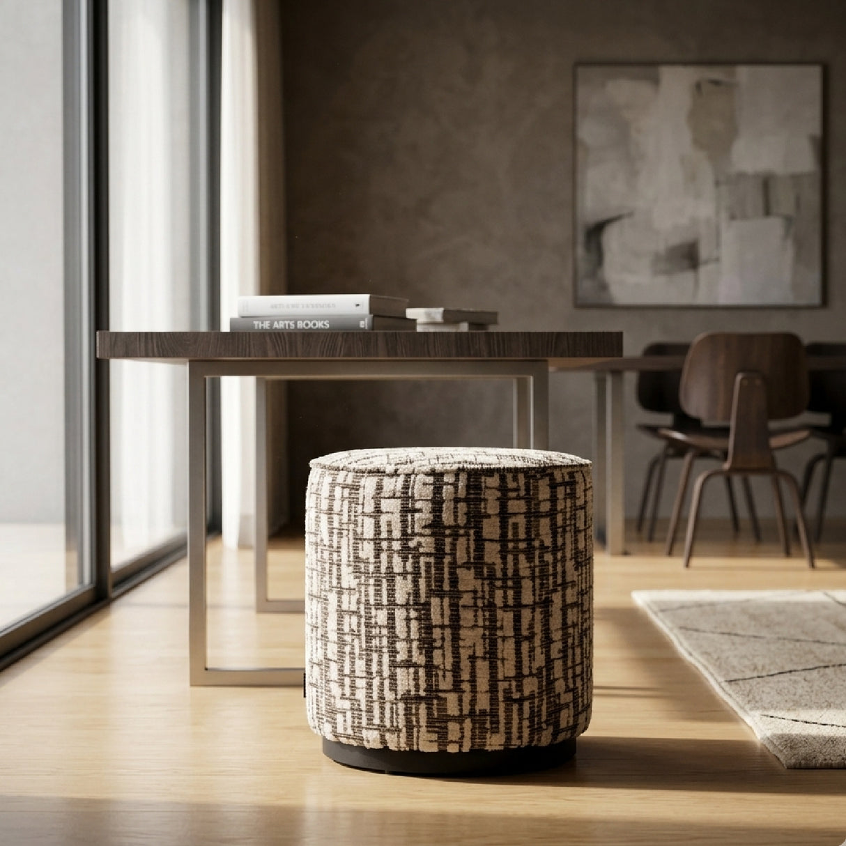 Cylindrical Upholstered Pouf S | Oroa.com