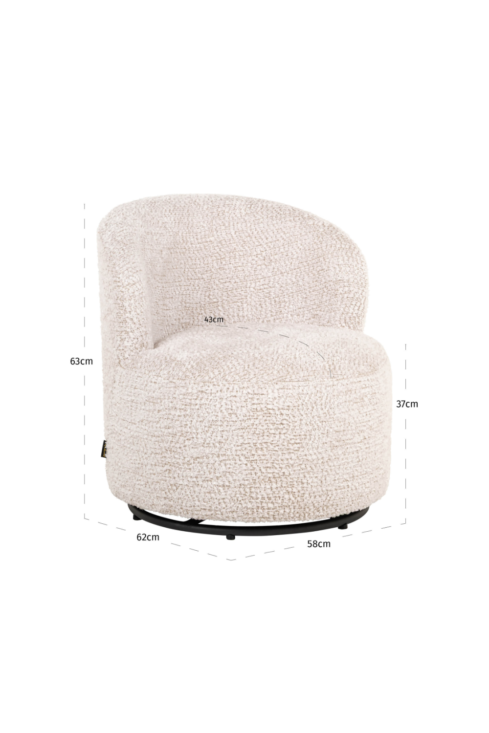Cream Kid's Swivel Chair | Richmond Interiors Jackie | Oroa.com