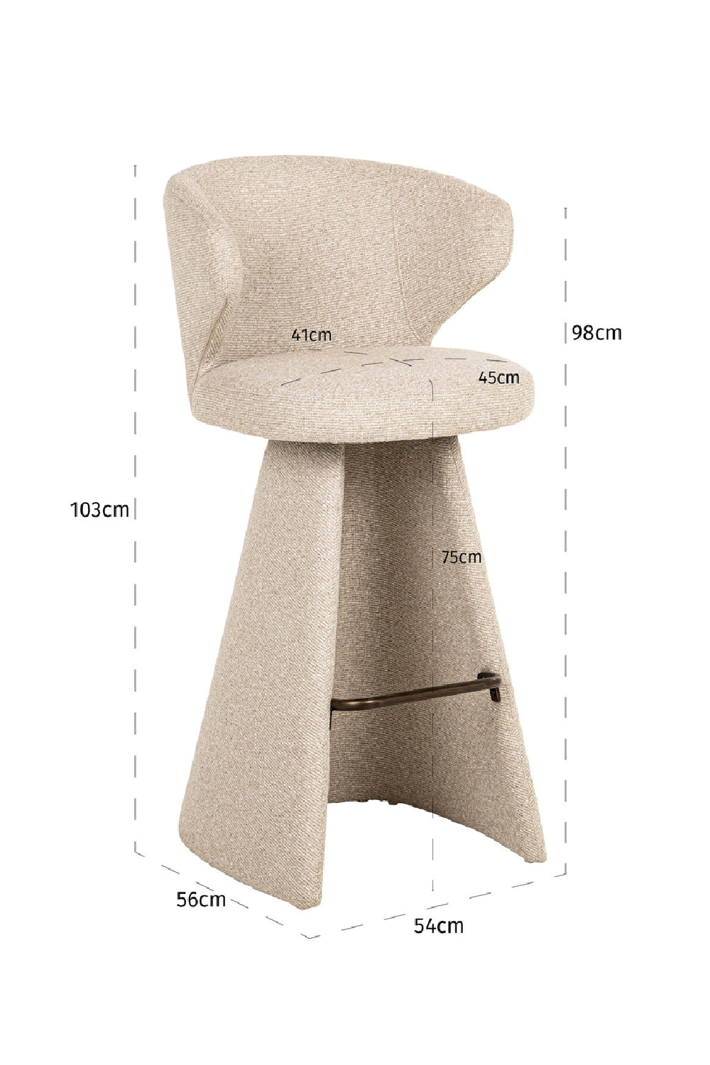 Textured Fabric Bar Stool | Oroa.com