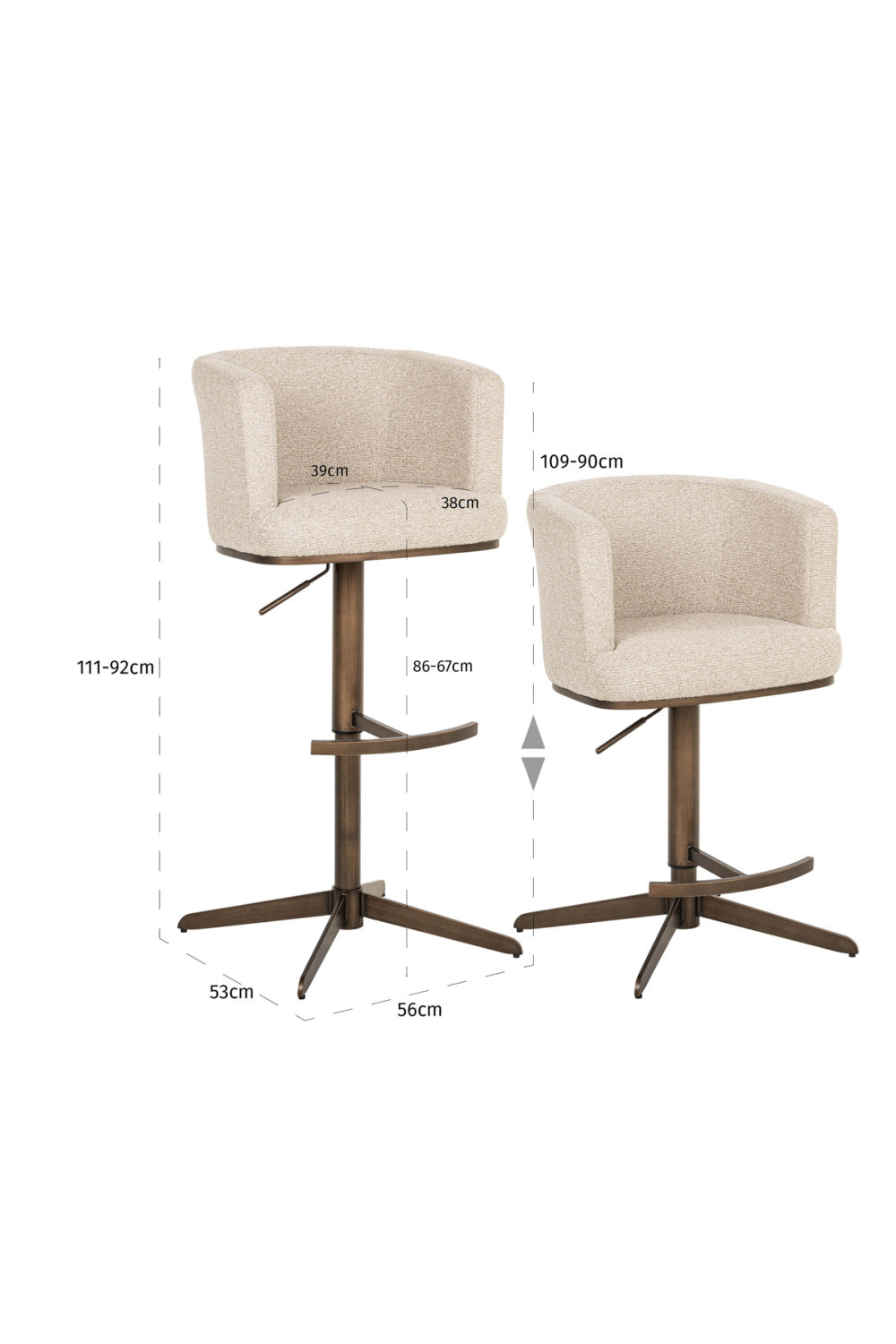 White Barrel Swivel Bar Stool | Oroa.com