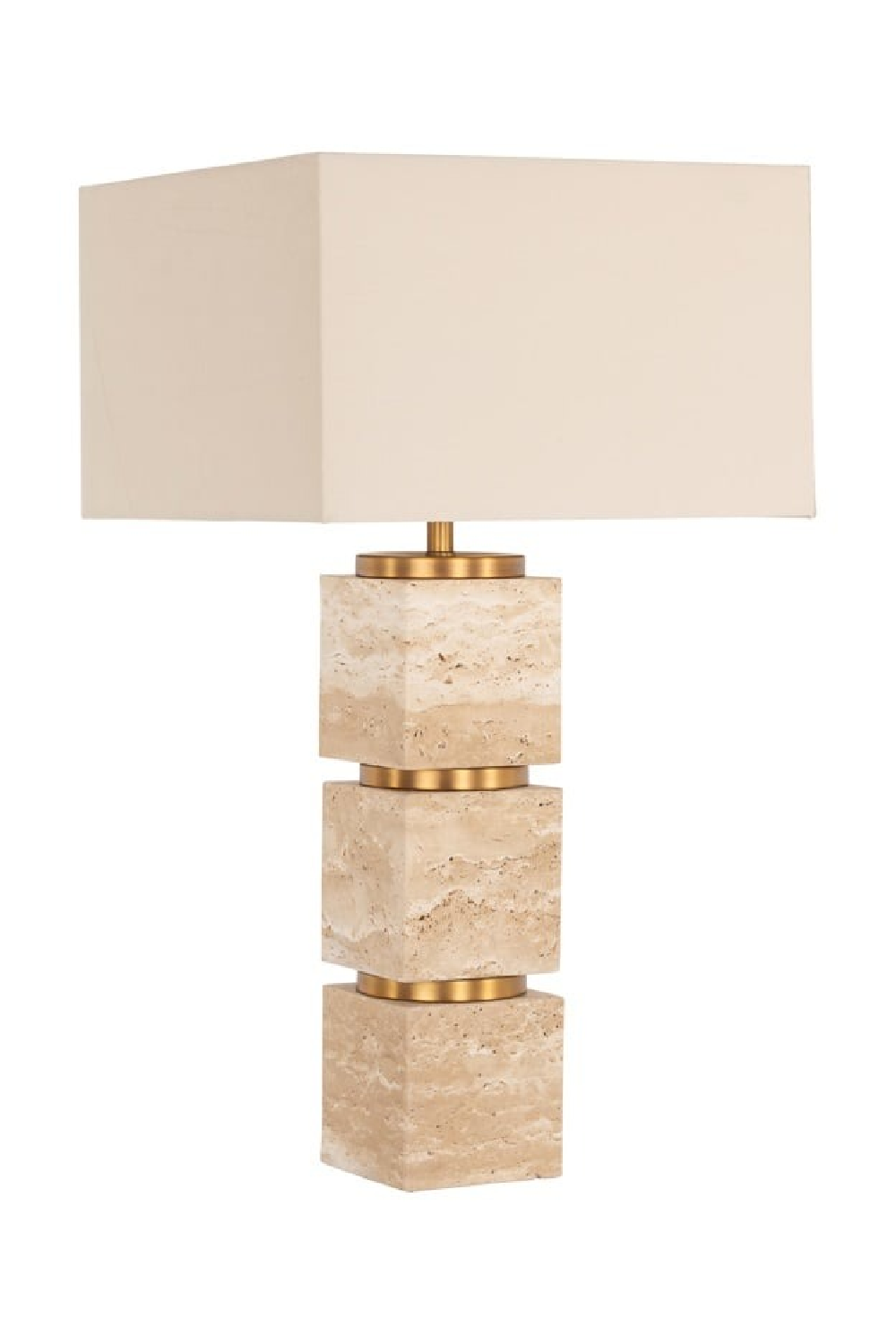 Beige Travertine Base Table Lamp | Oroa.com