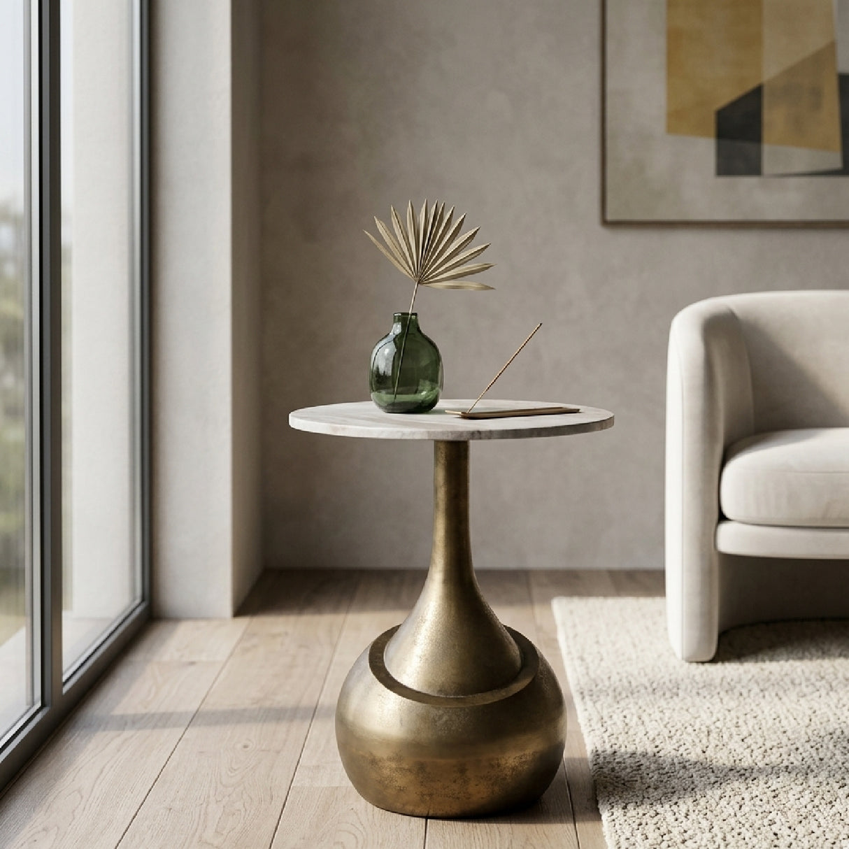 Brushed Gold Base End Table | Oroa.com