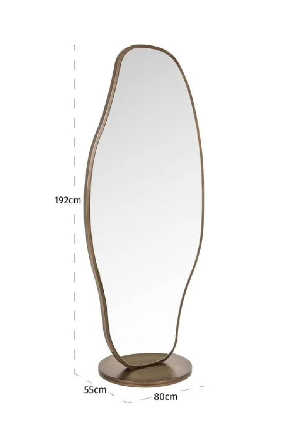 Brushed Gold Organic-Shaped Mirror | Oroa.com