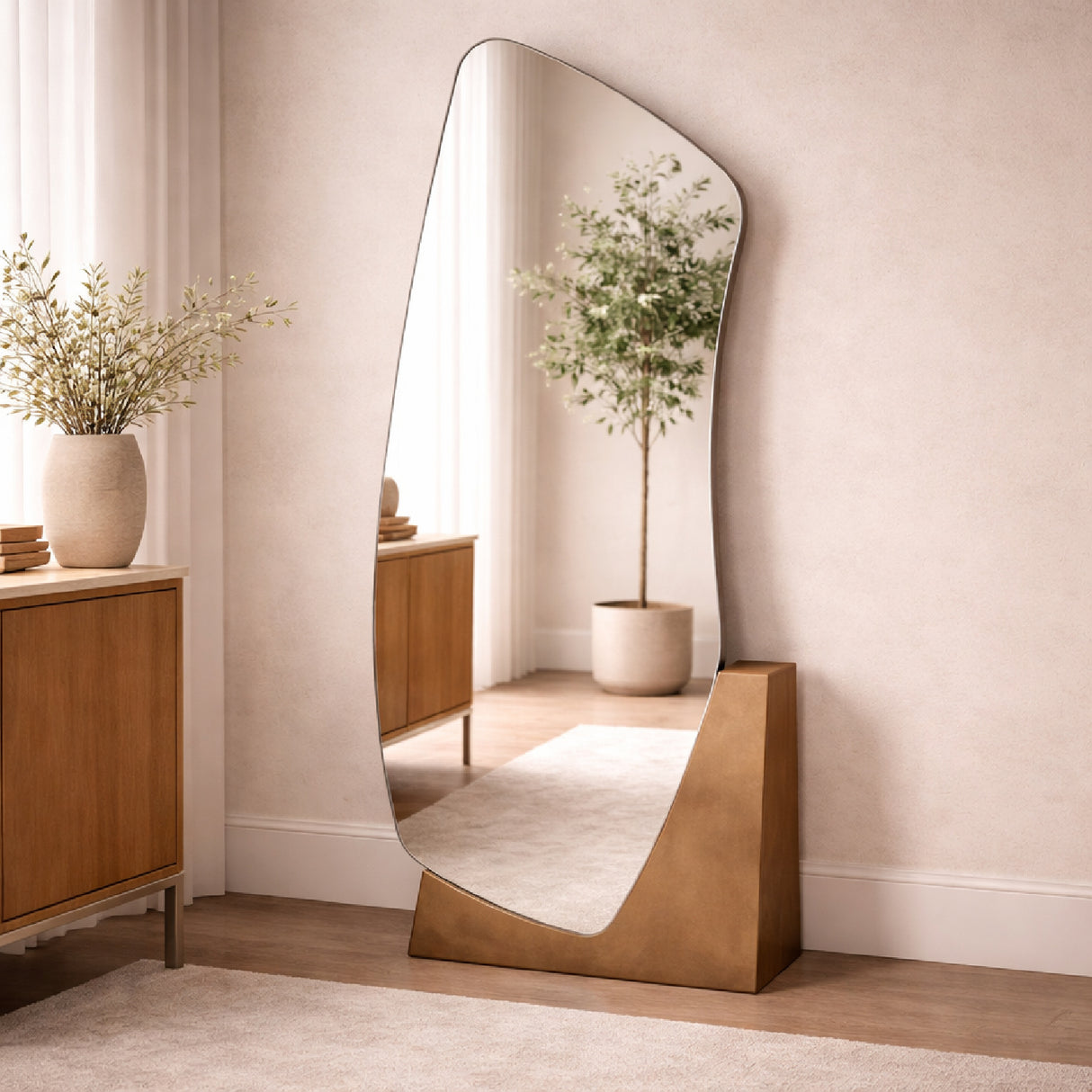 Brushed Gold Base Mirror | Oroa.com