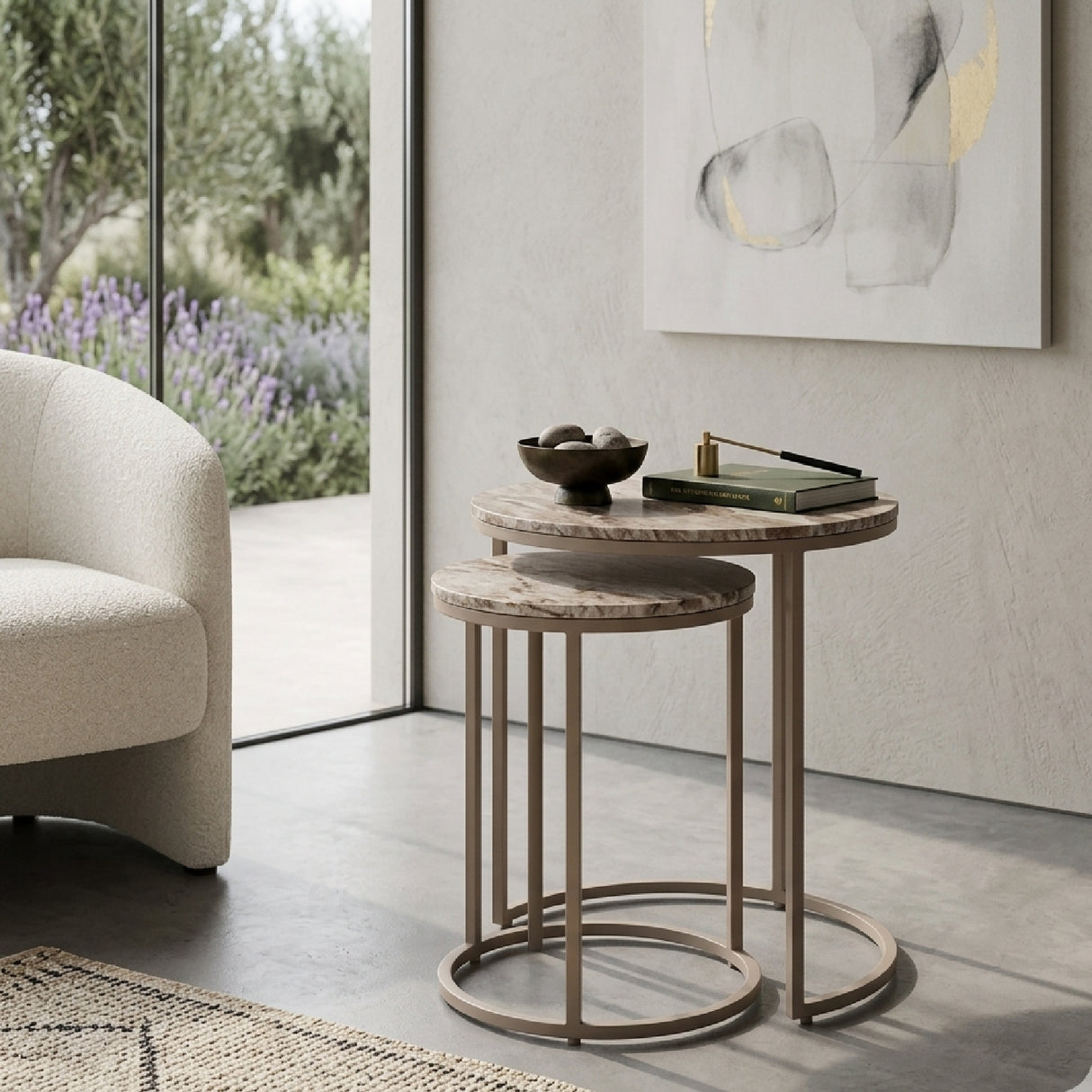 Marble Nested End Tables (2) | Oroa.com