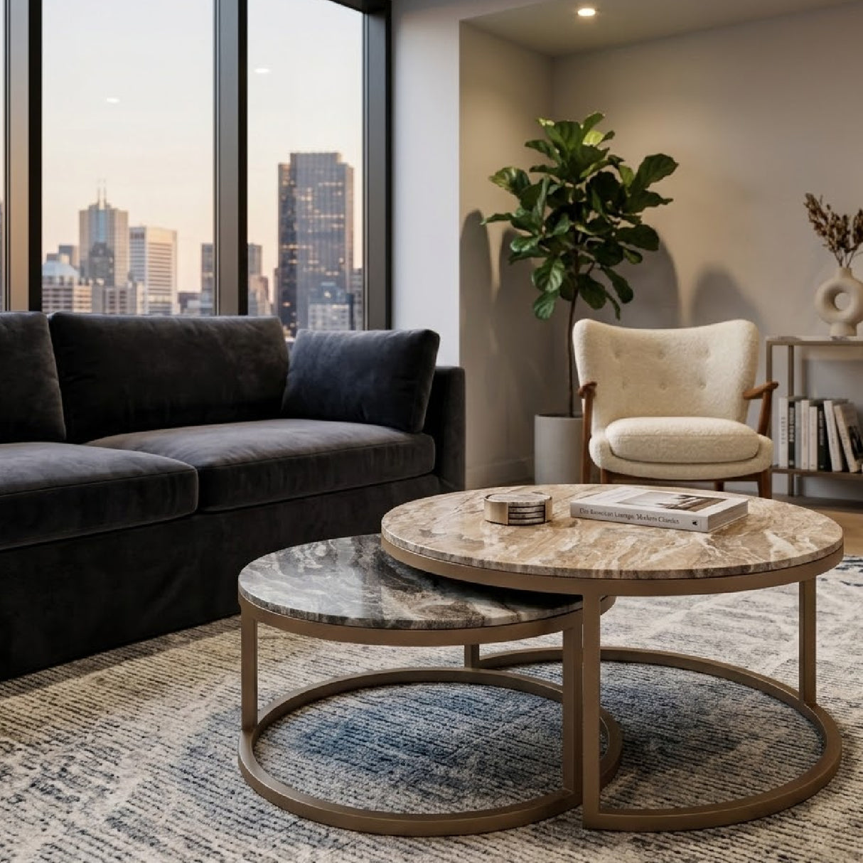 Marble Nested Coffee Tables (2) | Oroa.com