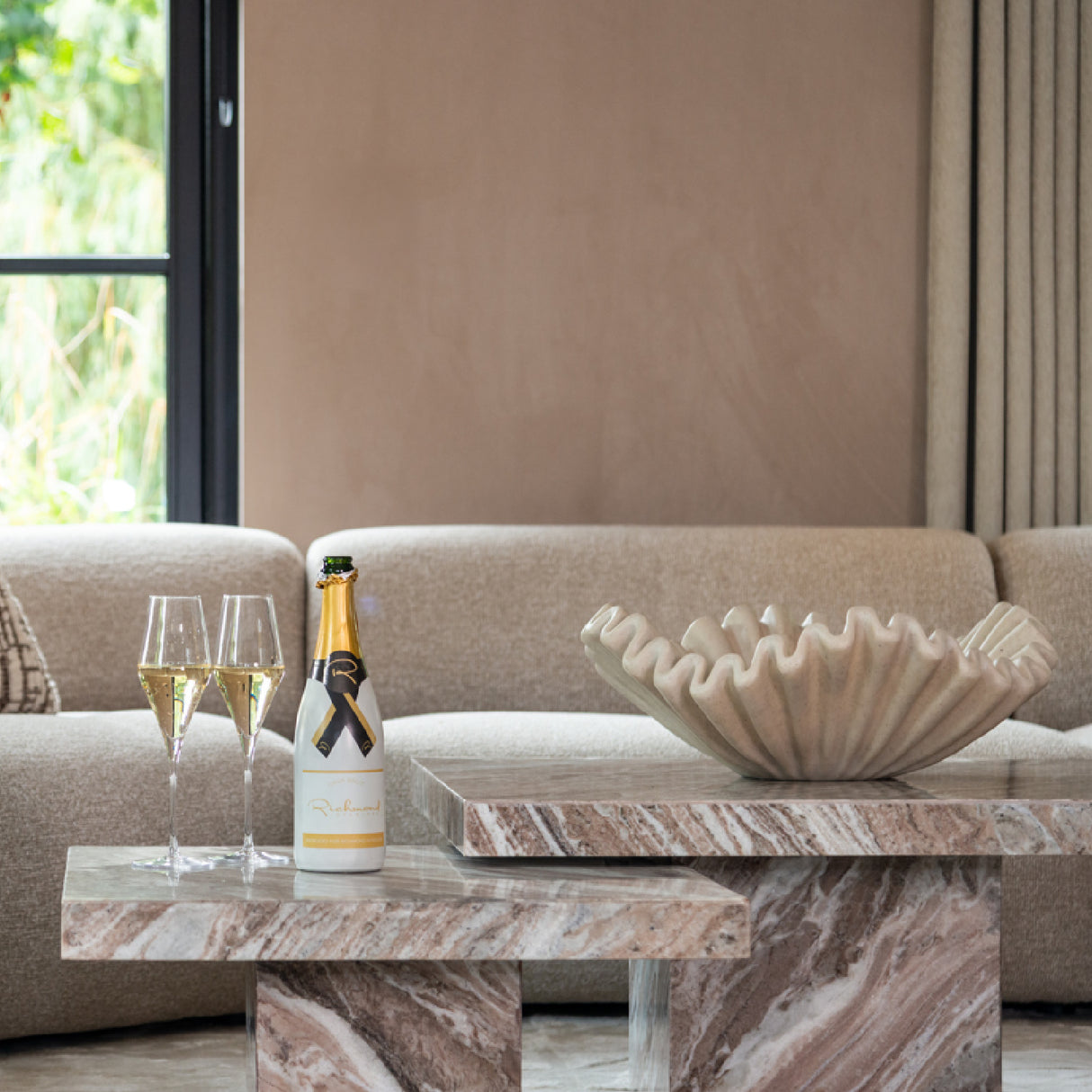 Square Marble Coffee Table Set (2) | Oroa.com