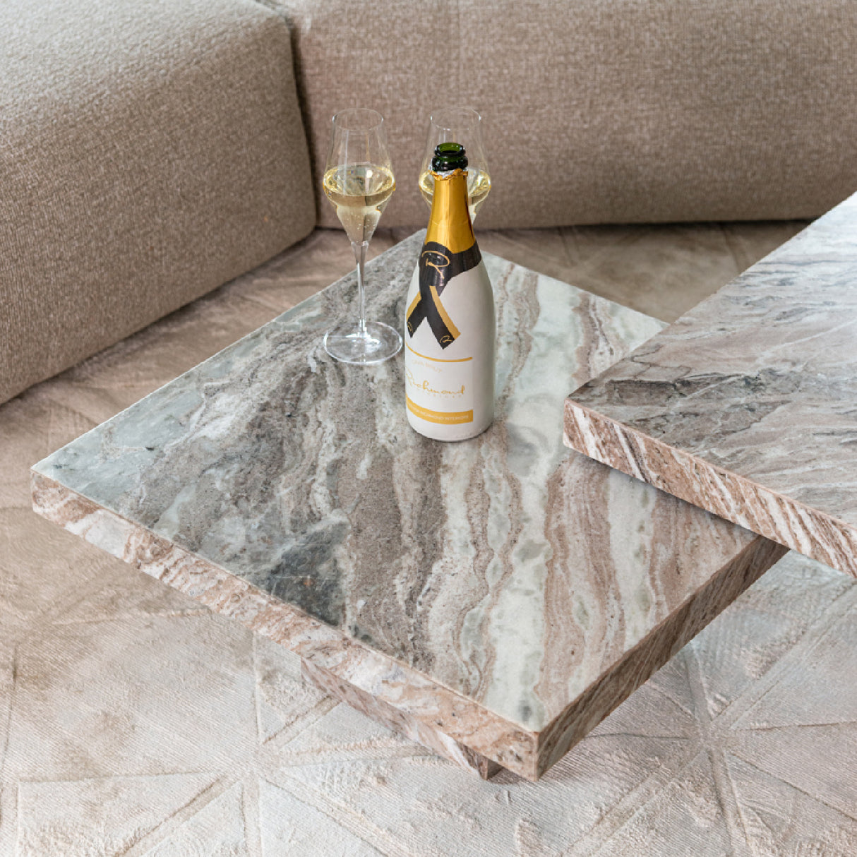 Square Marble Coffee Table Set (2) | Oroa.com