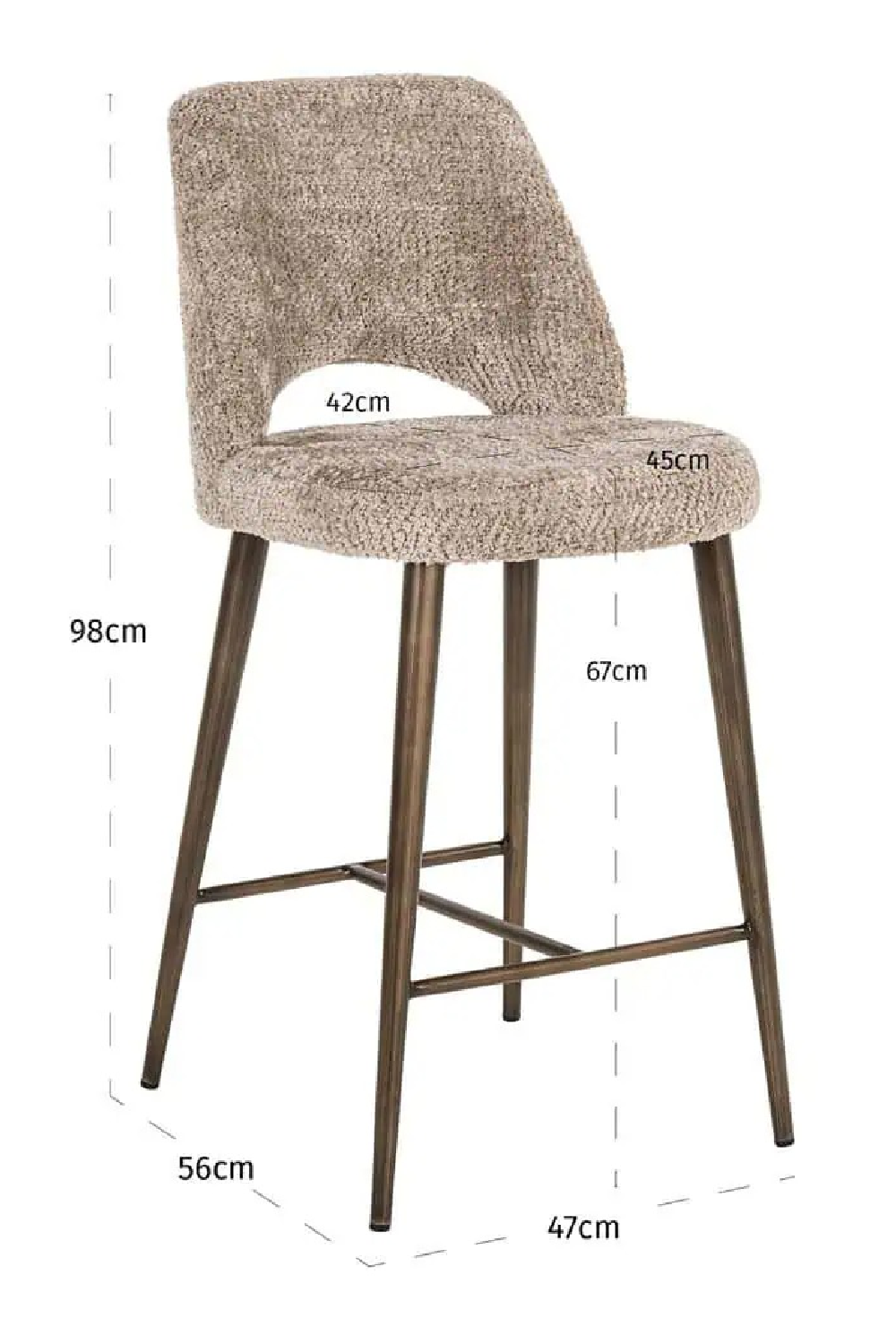 Beige Cut-Out Counter Stool | Oroa.com