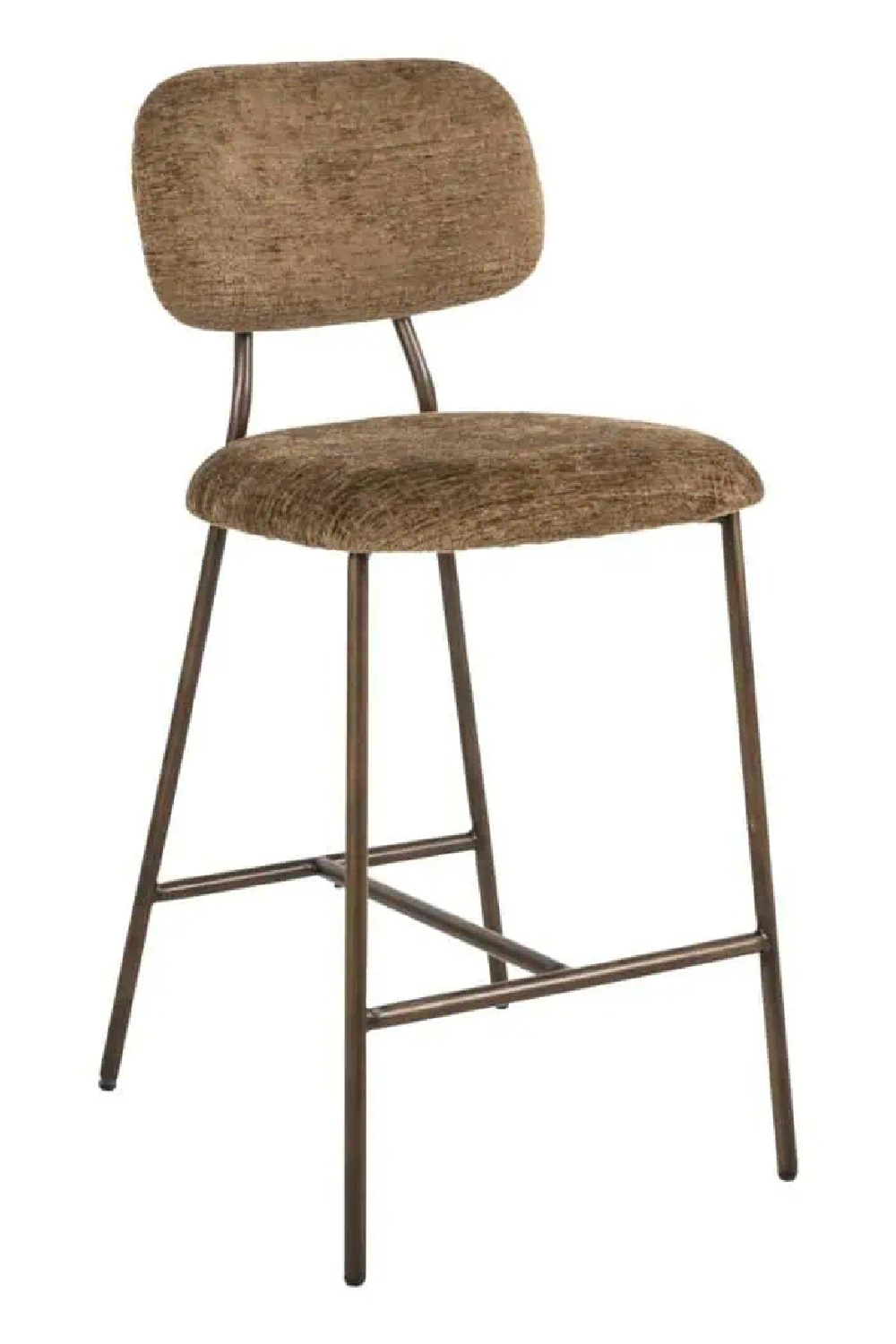 Brown Fabric Counter Stools (2) | Oroa.com