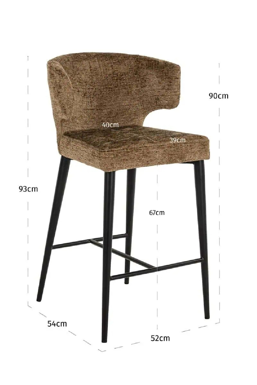 Brown Upholstered Counter Stool | Richmond Interiors Taylor | Oroa.com