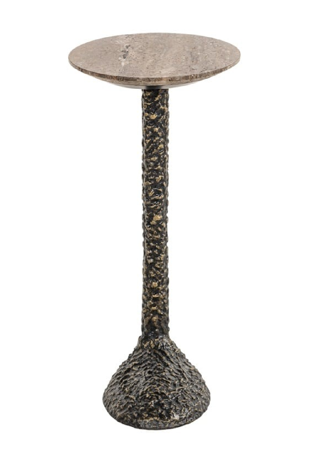 Oval Brown Travertine End Table | Richmond Interiors Arosa | Oroa.com