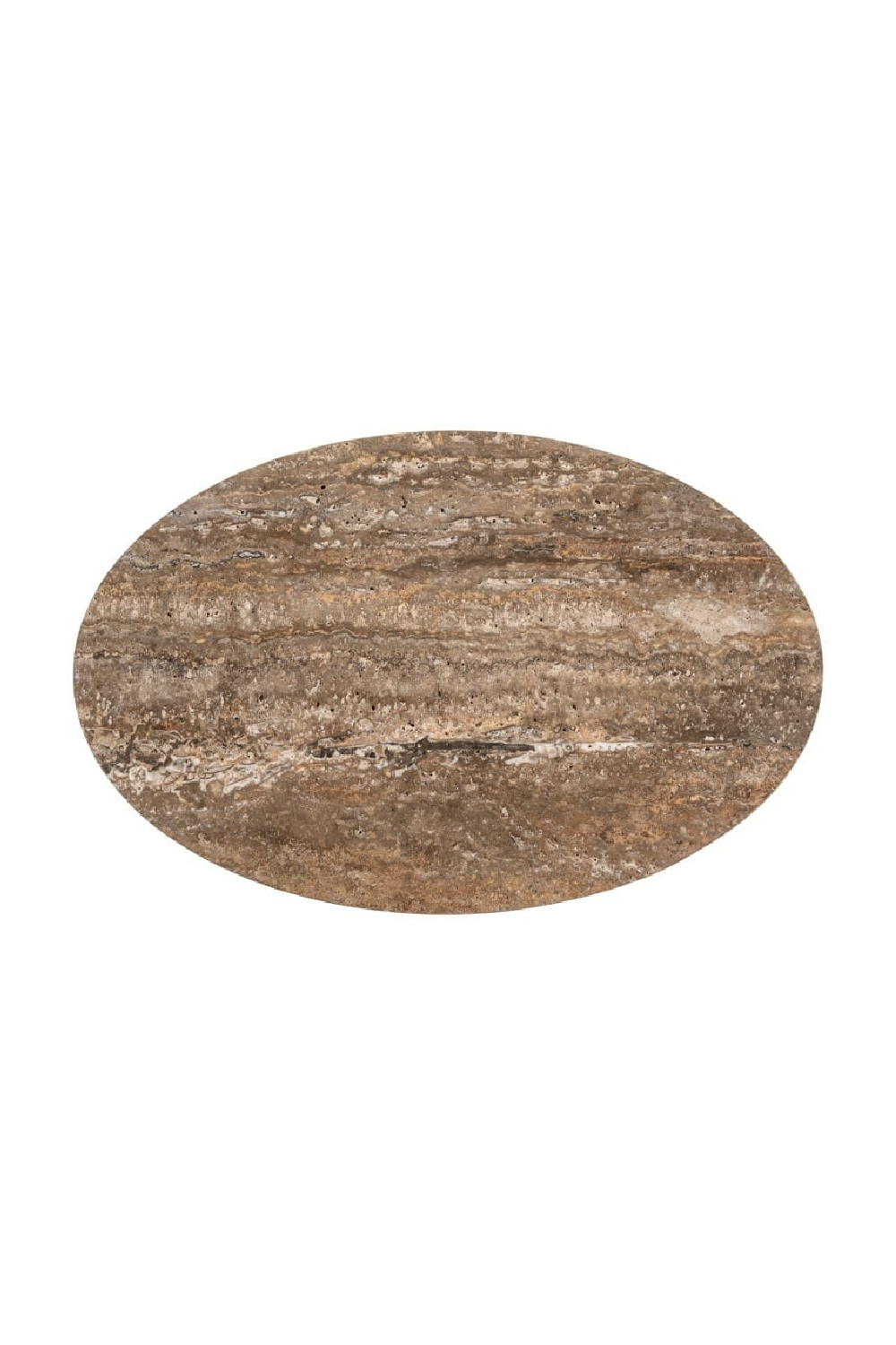 Oval Brown Travertine End Table | Richmond Interiors Arosa | Oroa.com